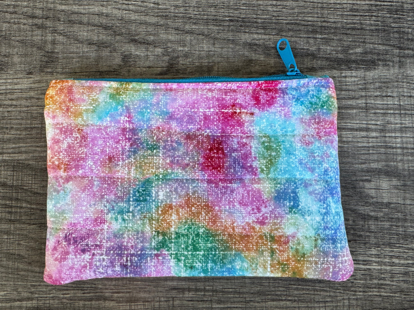 Pink Abstract ~ Quilted Zipper Wallet | Padded 100% Cotton Coin Purse | 6.5" x 4" Handmade Zipper Pouch