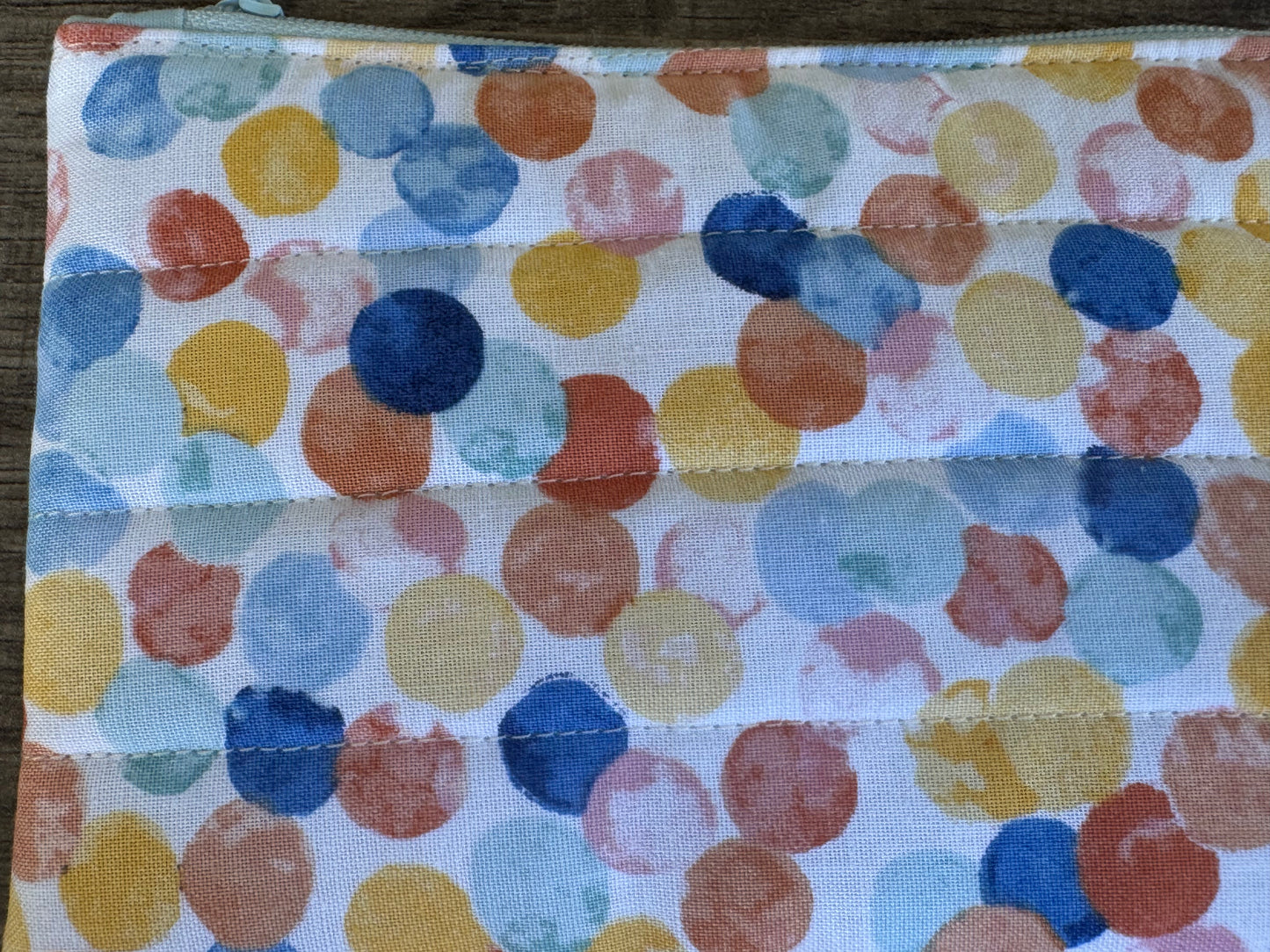 Polka Dot ~ Quilted Zipper Wallet | Padded 100% Cotton Coin Purse | 6.5" x 4" Handmade Zipper Pouch