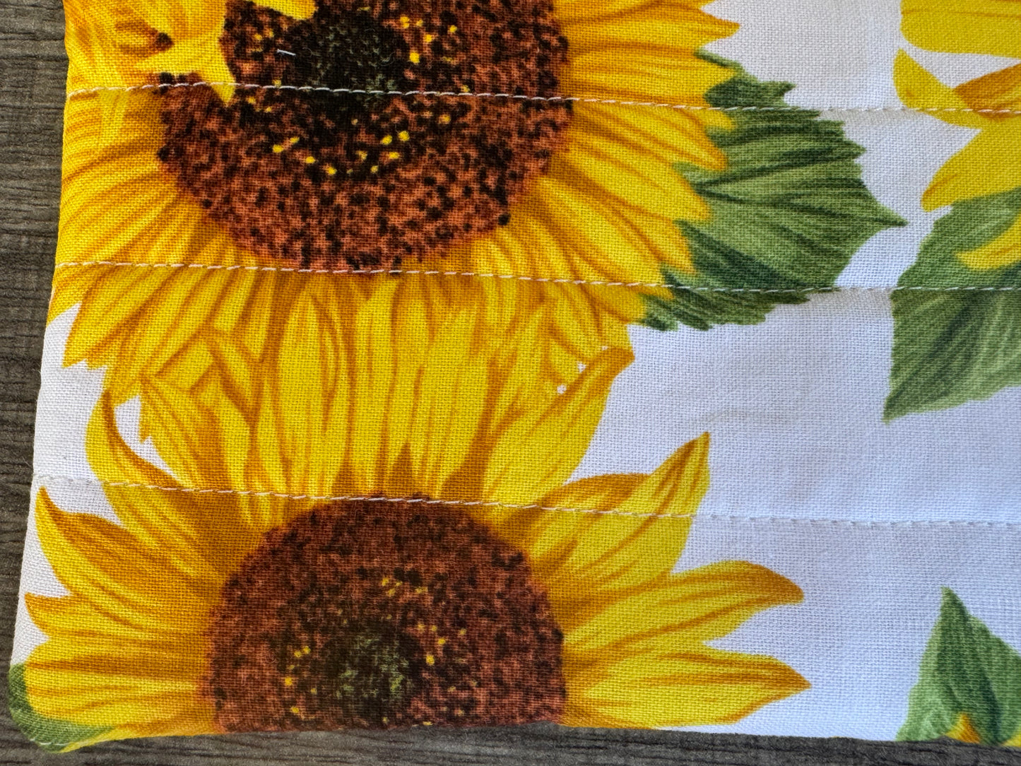 Sunflower ~ Quilted Zipper Wallet | Padded 100% Cotton Coin Purse | 6.5" x 4" Handmade Zipper Pouch