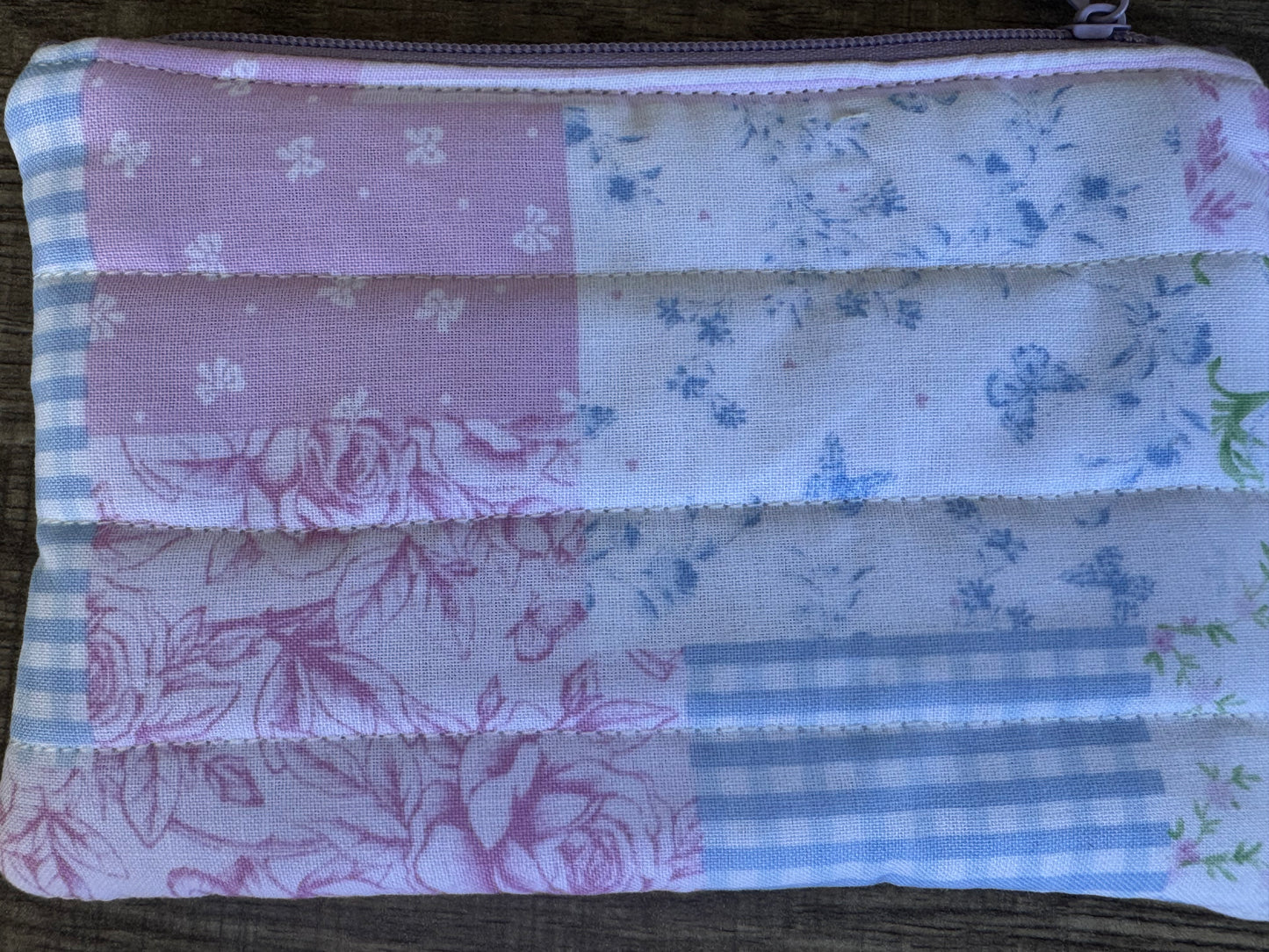 Pastel Patchwork ~ Quilted Zipper Wallet | Padded 100% Cotton Coin Purse | 6.5" x 4" Handmade Zipper Pouch