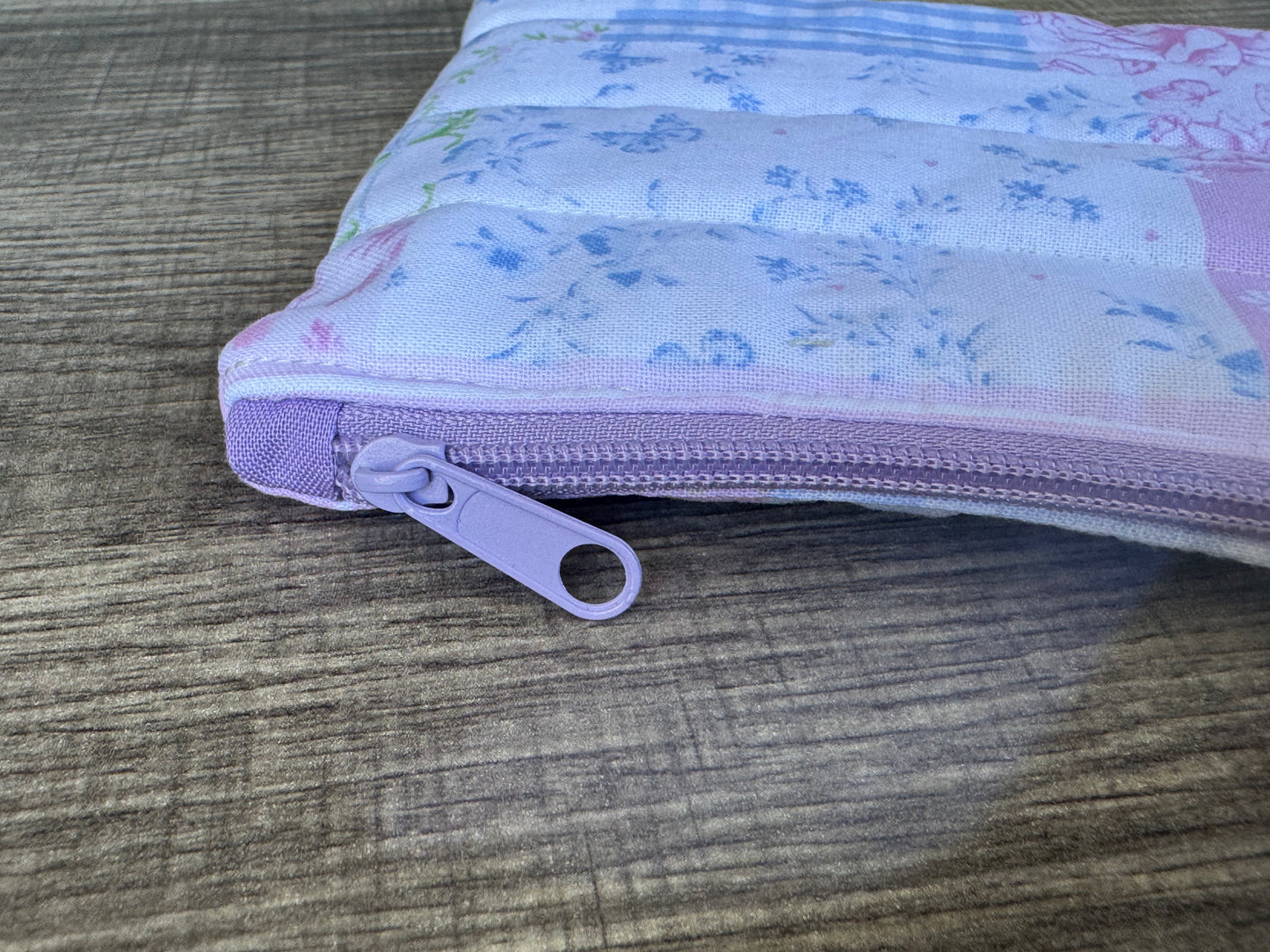 Pastel Patchwork ~ Quilted Zipper Wallet | Padded 100% Cotton Coin Purse | 6.5" x 4" Handmade Zipper Pouch