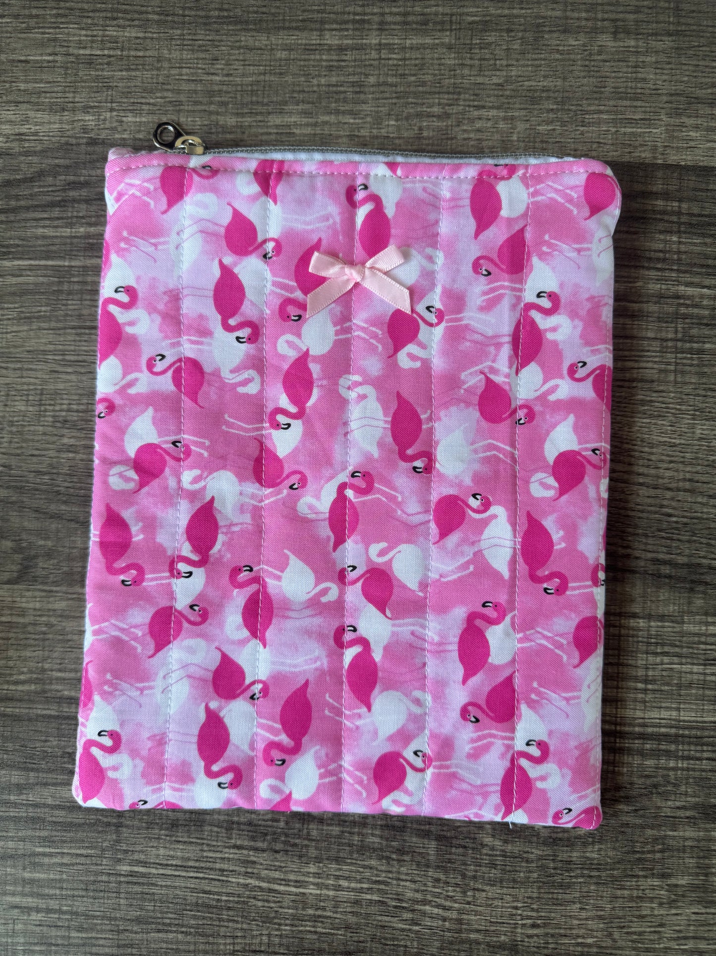 Flamingo E-Reader Case | E-Reader Cover | E-Reader Pouch | Handmade Kindle Sleeve | Padded E-Reader Case | 8x10 Cotton Kindle Pouch | Paperwhite Sleeve | Book Lover Gift | Tablet Sleeve | Zippered E-Reader Cover