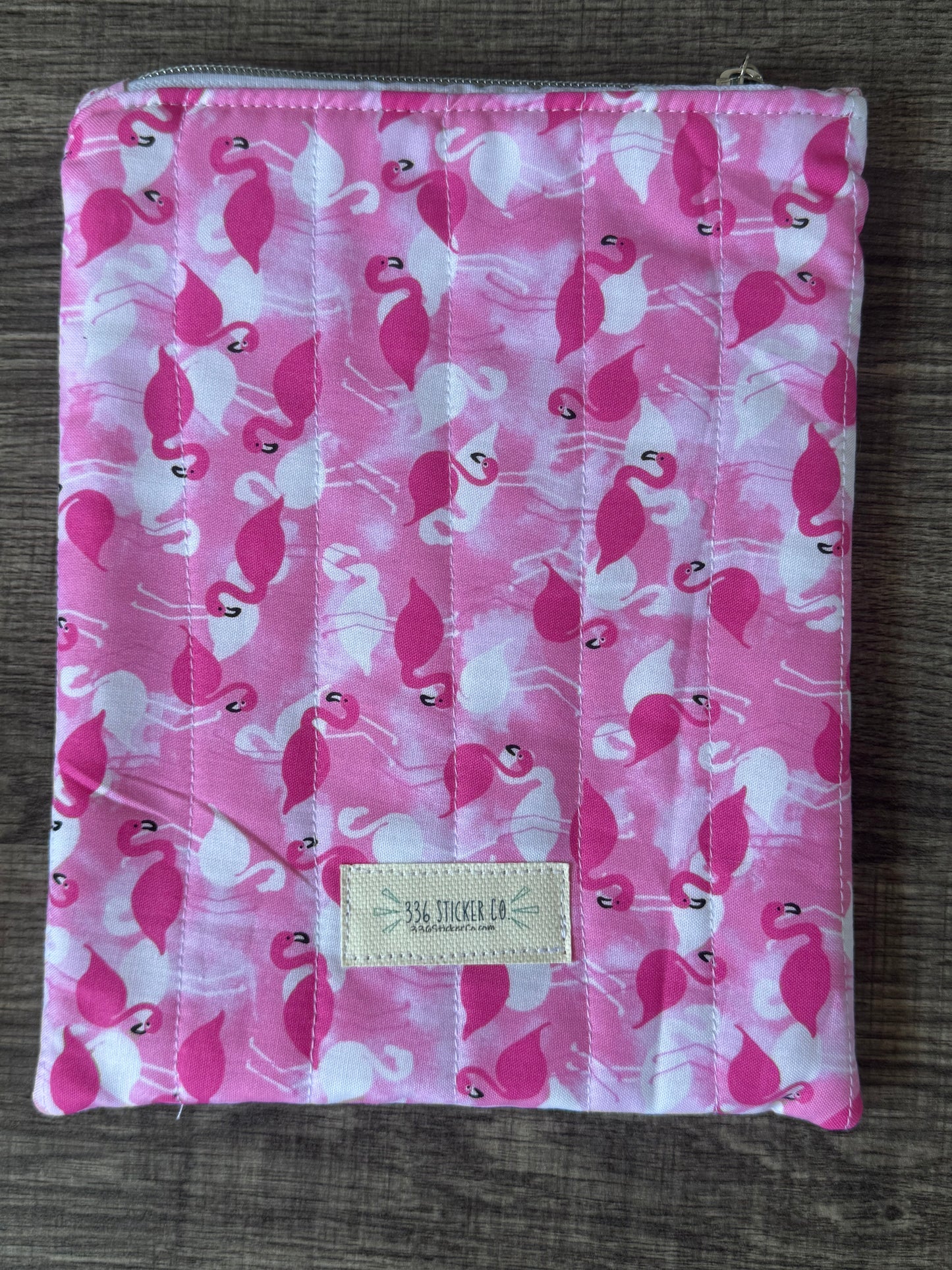 Flamingo E-Reader Case | E-Reader Cover | E-Reader Pouch | Handmade Kindle Sleeve | Padded E-Reader Case | 8x10 Cotton Kindle Pouch | Paperwhite Sleeve | Book Lover Gift | Tablet Sleeve | Zippered E-Reader Cover