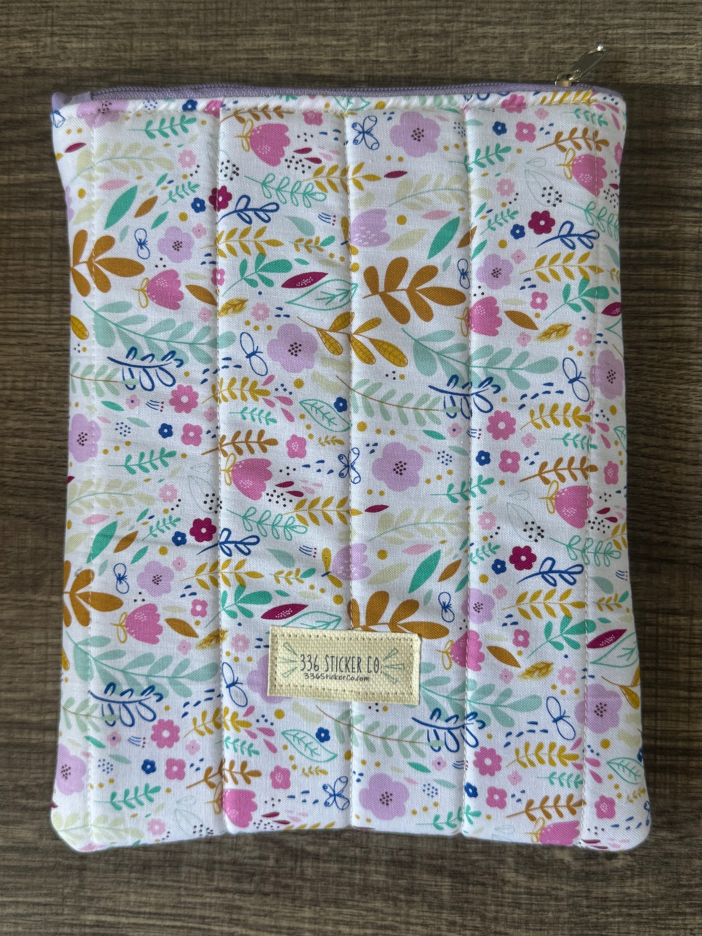Whimsical Folk Floral E-Reader Case | E-Reader Cover | E-Reader Pouch | Handmade Kindle Sleeve | Padded E-Reader Case | 8x10 Cotton Kindle Pouch | Paperwhite Sleeve | Book Lover Gift | Tablet Sleeve | Zippered E-Reader Cover