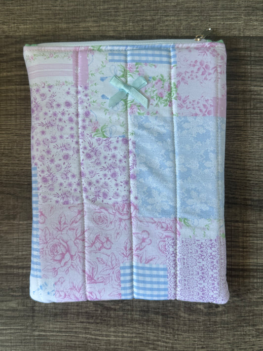 Pastel Patchwork E-Reader Case | E-Reader Cover | E-Reader Pouch | Handmade Kindle Sleeve | Padded E-Reader Case | 8x10 Cotton Kindle Pouch | Paperwhite Sleeve | Book Lover Gift | Tablet Sleeve | Zippered E-Reader Cover