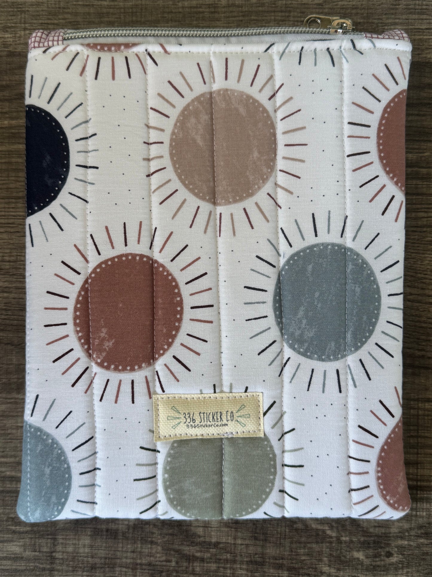 Boho Sun E-Reader Case | E-Reader Cover | E-Reader Pouch | Handmade Kindle Sleeve | Padded E-Reader Case | 8x10 Cotton Kindle Pouch | Paperwhite Sleeve | Book Lover Gift | Tablet Sleeve | Zippered E-Reader Cover