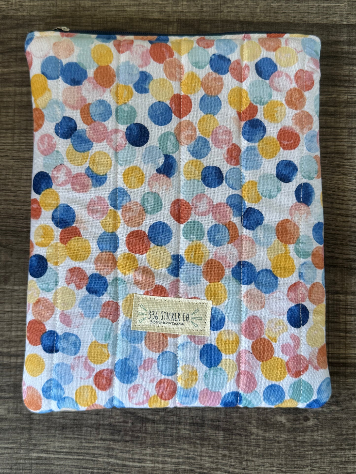 Polka Dot E-Reader Case | E-Reader Cover | E-Reader Pouch | Handmade Kindle Sleeve | Padded E-Reader Case | 8x10 Cotton Kindle Pouch | Paperwhite Sleeve | Book Lover Gift | Tablet Sleeve | Zippered E-Reader Cover