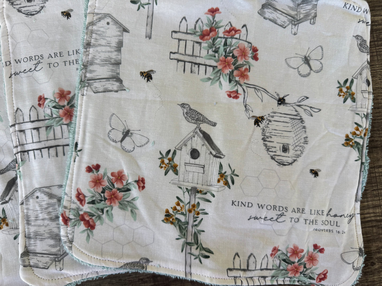 Birdhouse ~ Decorative Dishrags | 100% Cotton & Terry Cloth | Reusable Kitchen Cleaning Cloths | Set of 4 | 10" x 10"