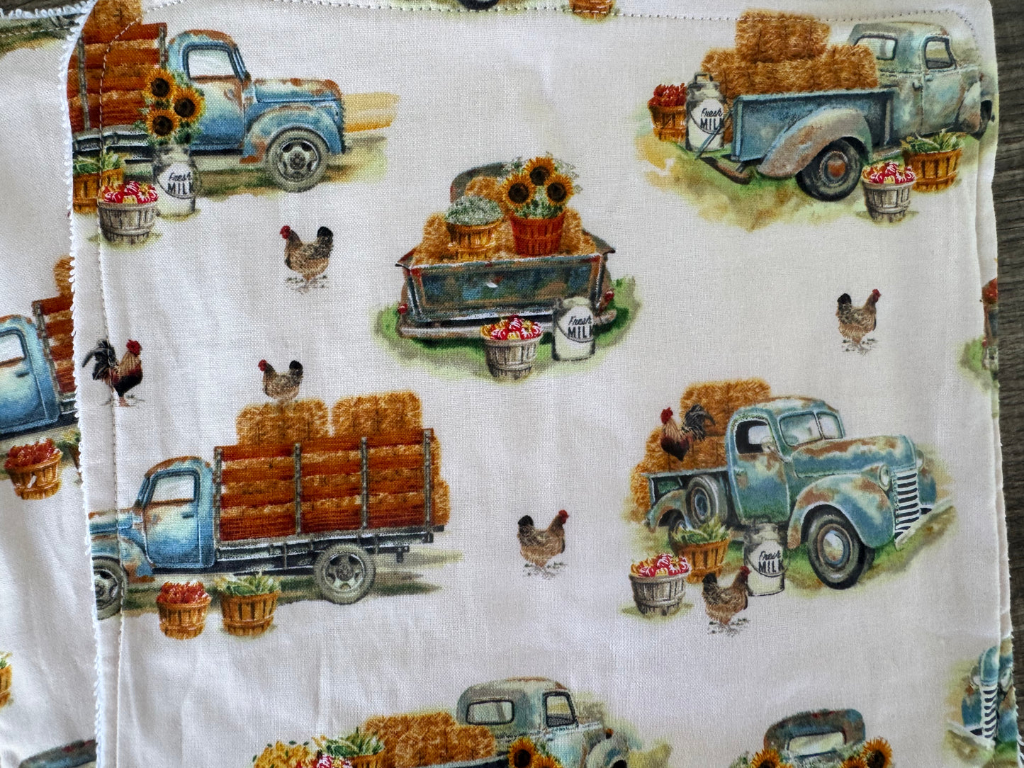 Fall Theme ~ Decorative Dishrags | 100% Cotton & Terry Cloth | Reusable Kitchen Cleaning Cloths | Set of 4 | 10" x 10"