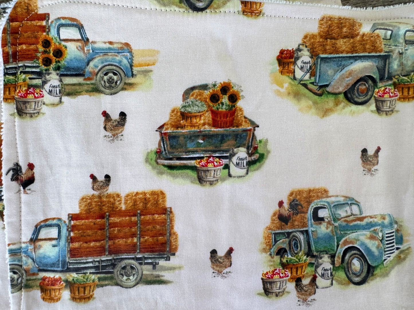 Fall Theme ~ Decorative Dishrags | 100% Cotton & Terry Cloth | Reusable Kitchen Cleaning Cloths | Set of 4 | 10" x 10"