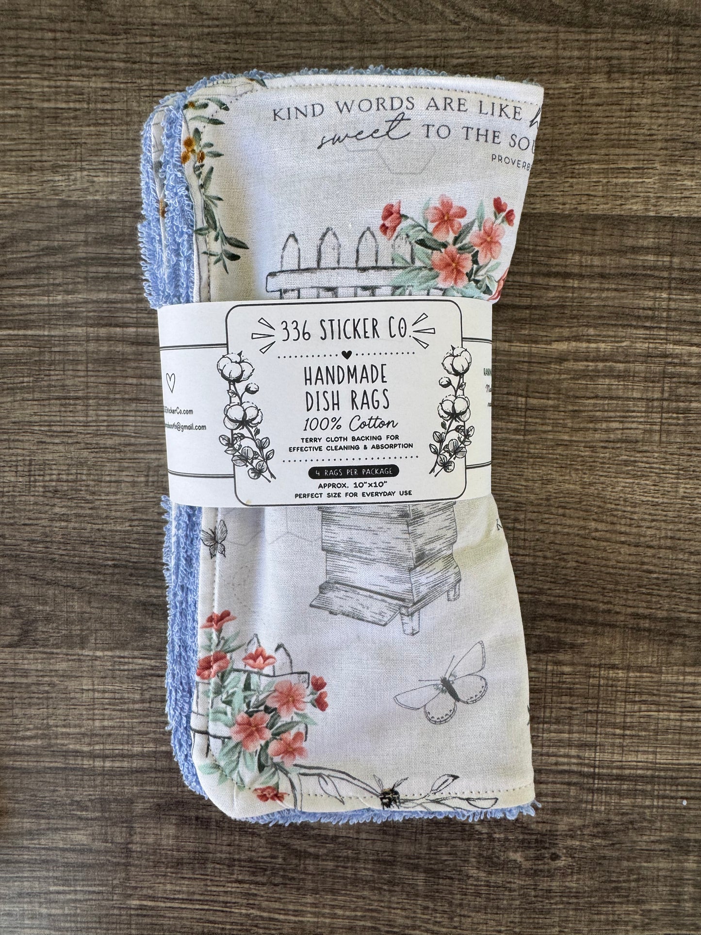Birdhouse ~ Decorative Dishrags | 100% Cotton & Terry Cloth | Reusable Kitchen Cleaning Cloths | Set of 4 | 10" x 10"