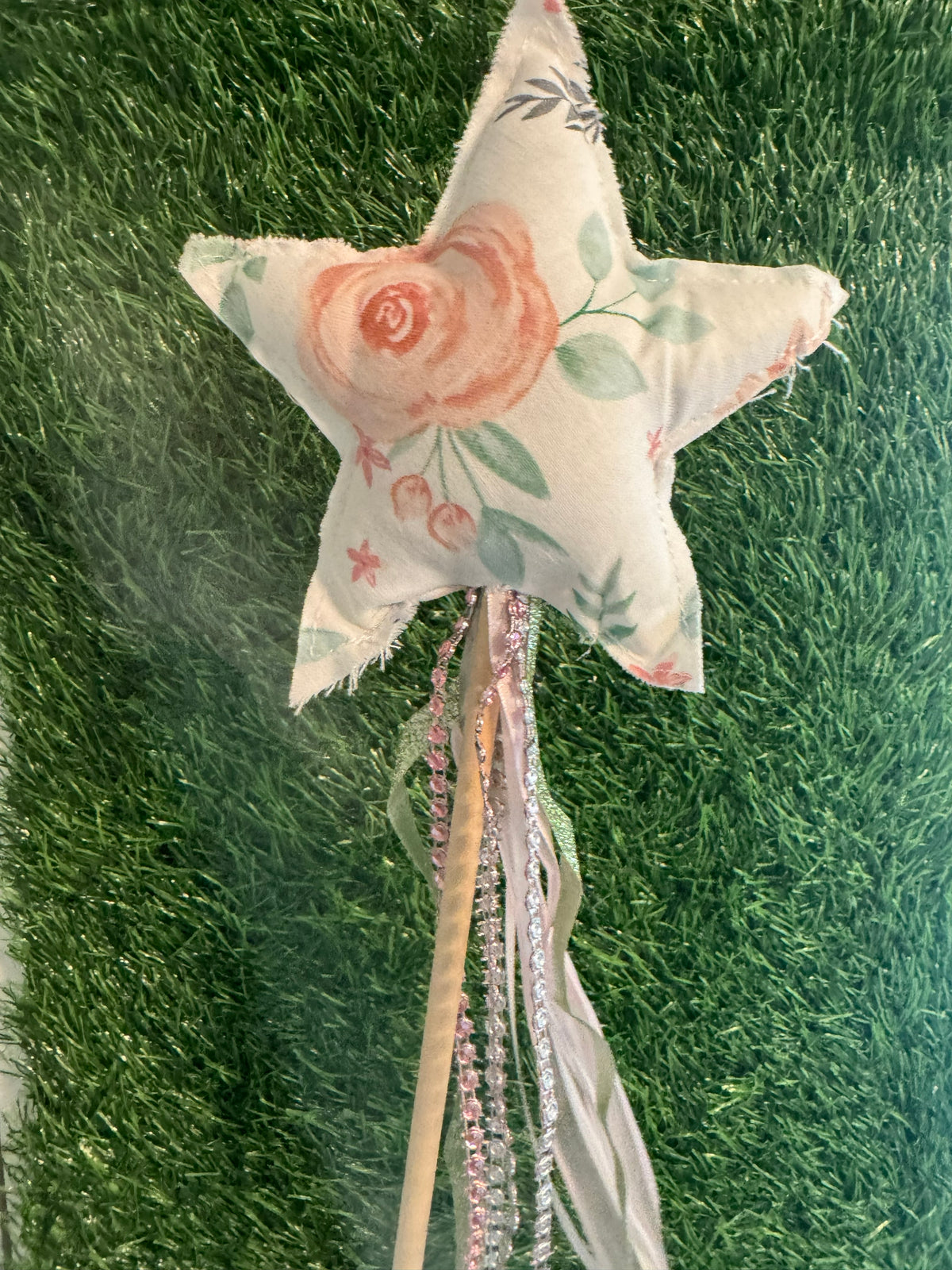 Watercolor Floral - Magical Pretend Play Wand – Handmade Cotton Magic Wand for Kids – Imagination Play Toy