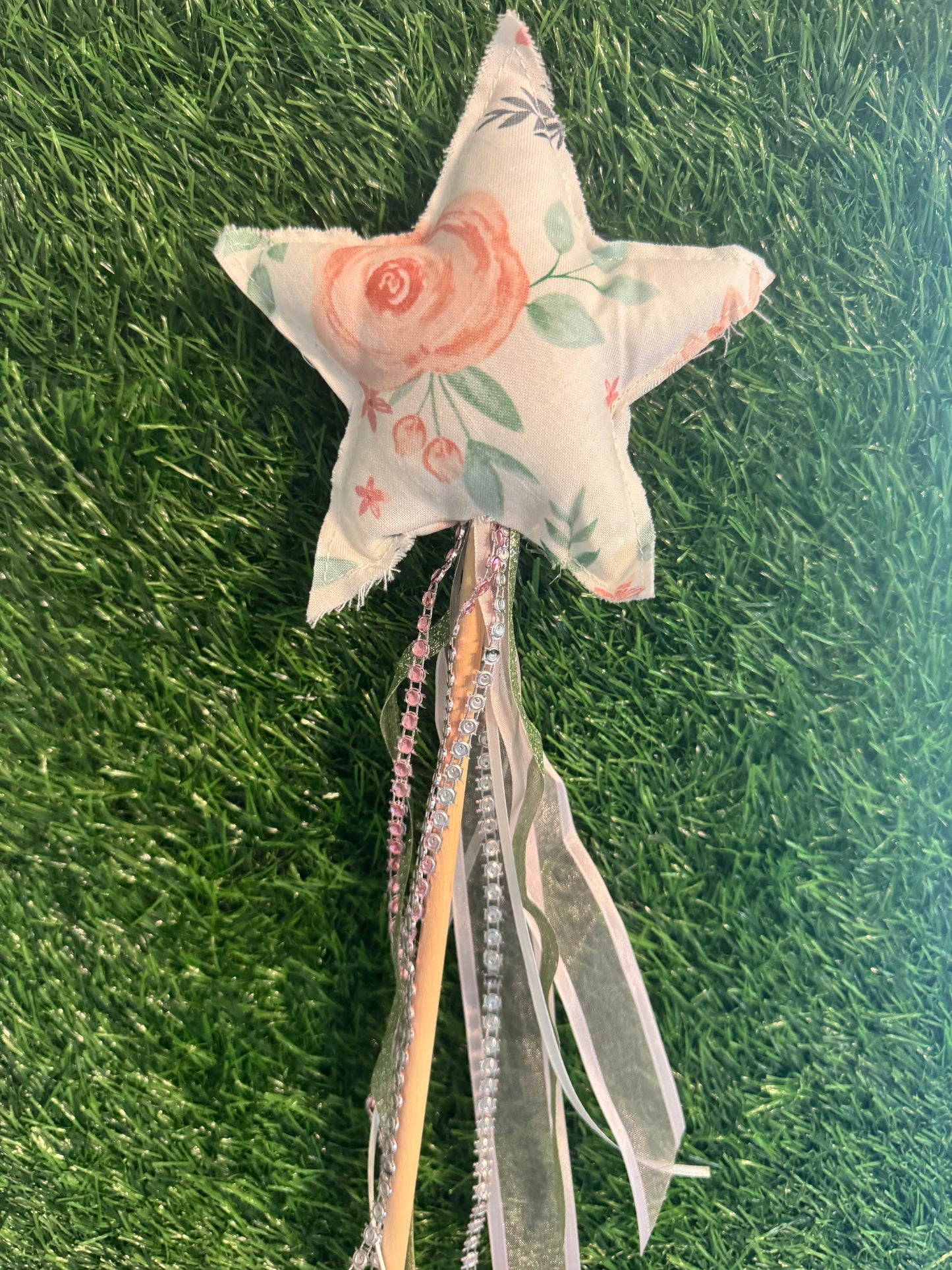 Watercolor Floral - Magical Pretend Play Wand – Handmade Cotton Magic Wand for Kids – Imagination Play Toy