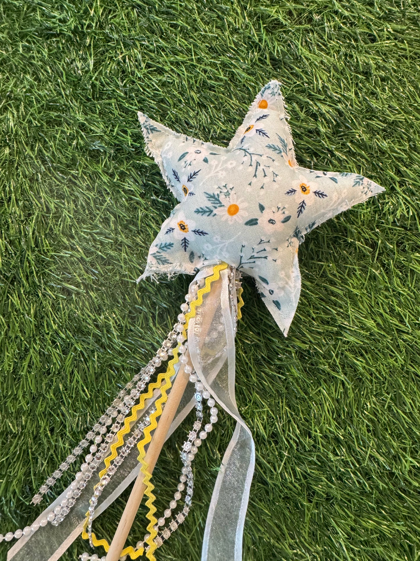 Wildflower Meadow - Magical Pretend Play Wand – Handmade Cotton Magic Wand for Kids – Imagination Play Toy