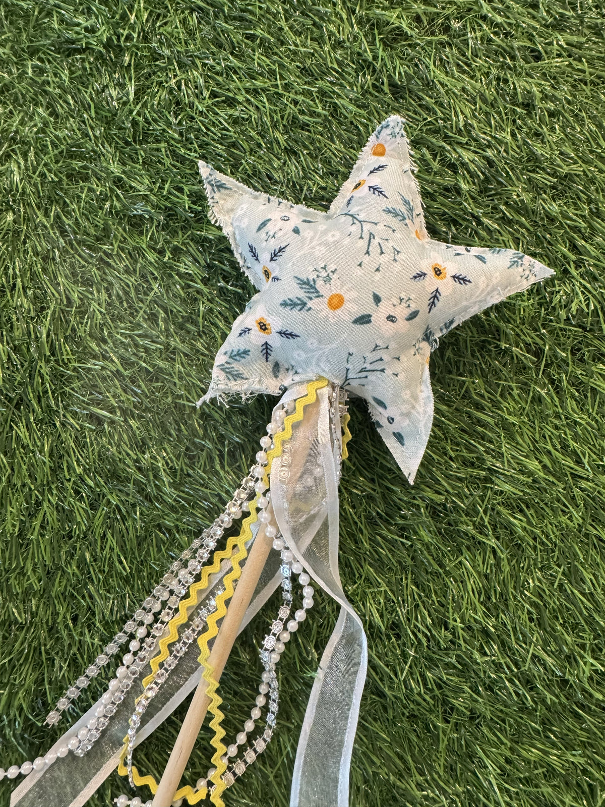 Wildflower Meadow - Magical Pretend Play Wand – Handmade Cotton Magic Wand for Kids – Imagination Play Toy