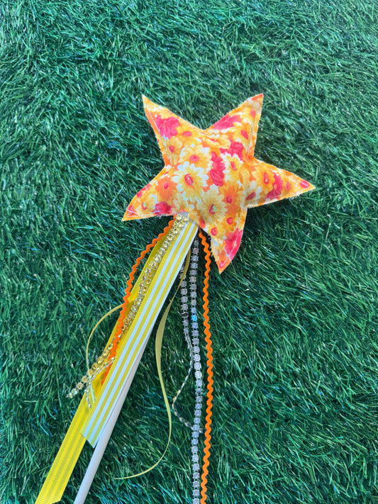 Yellow Daisy - Magical Pretend Play Wand – Handmade Cotton Magic Wand for Kids – Imagination Play Toy
