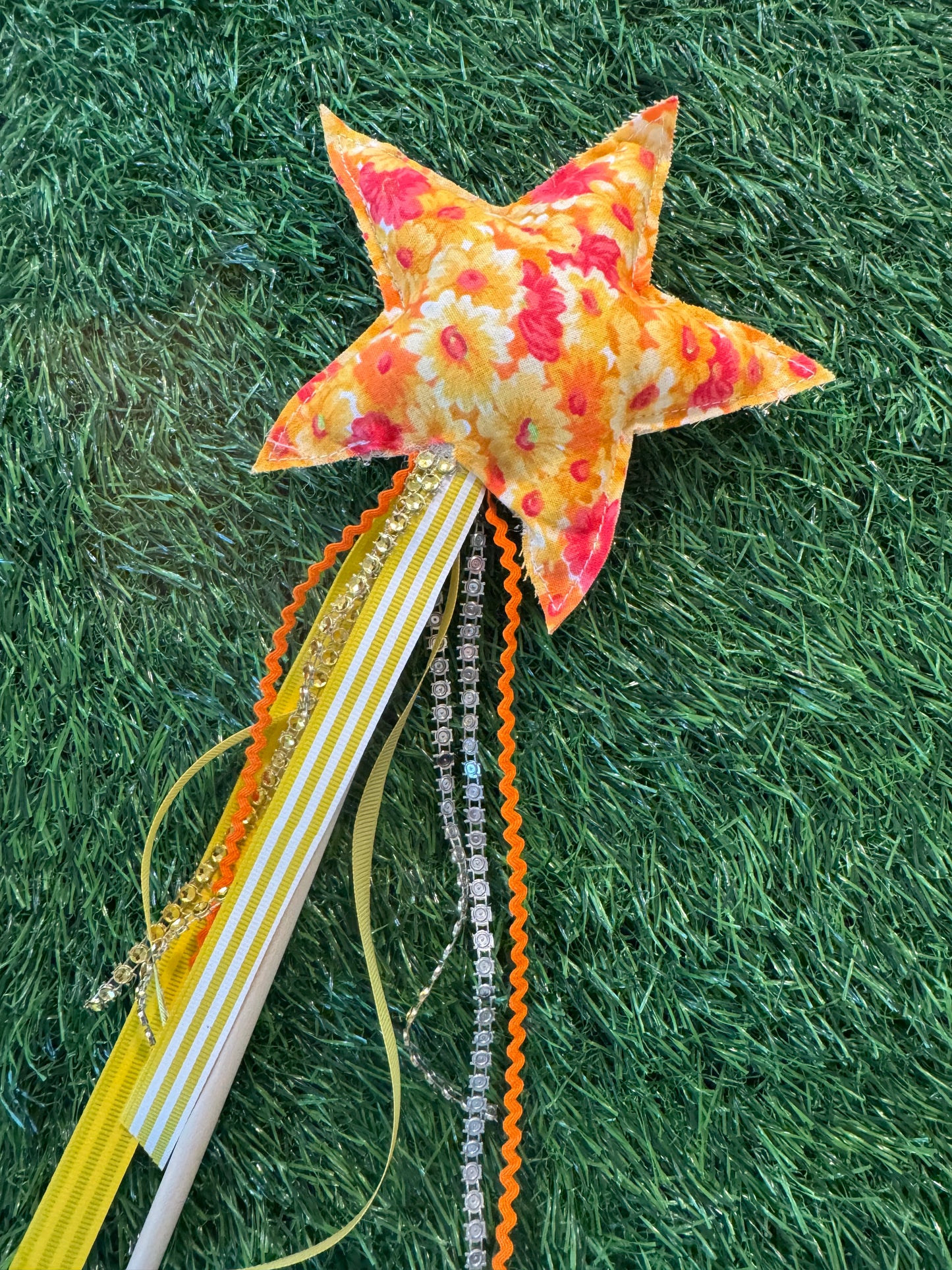 Yellow Daisy - Magical Pretend Play Wand – Handmade Cotton Magic Wand for Kids – Imagination Play Toy