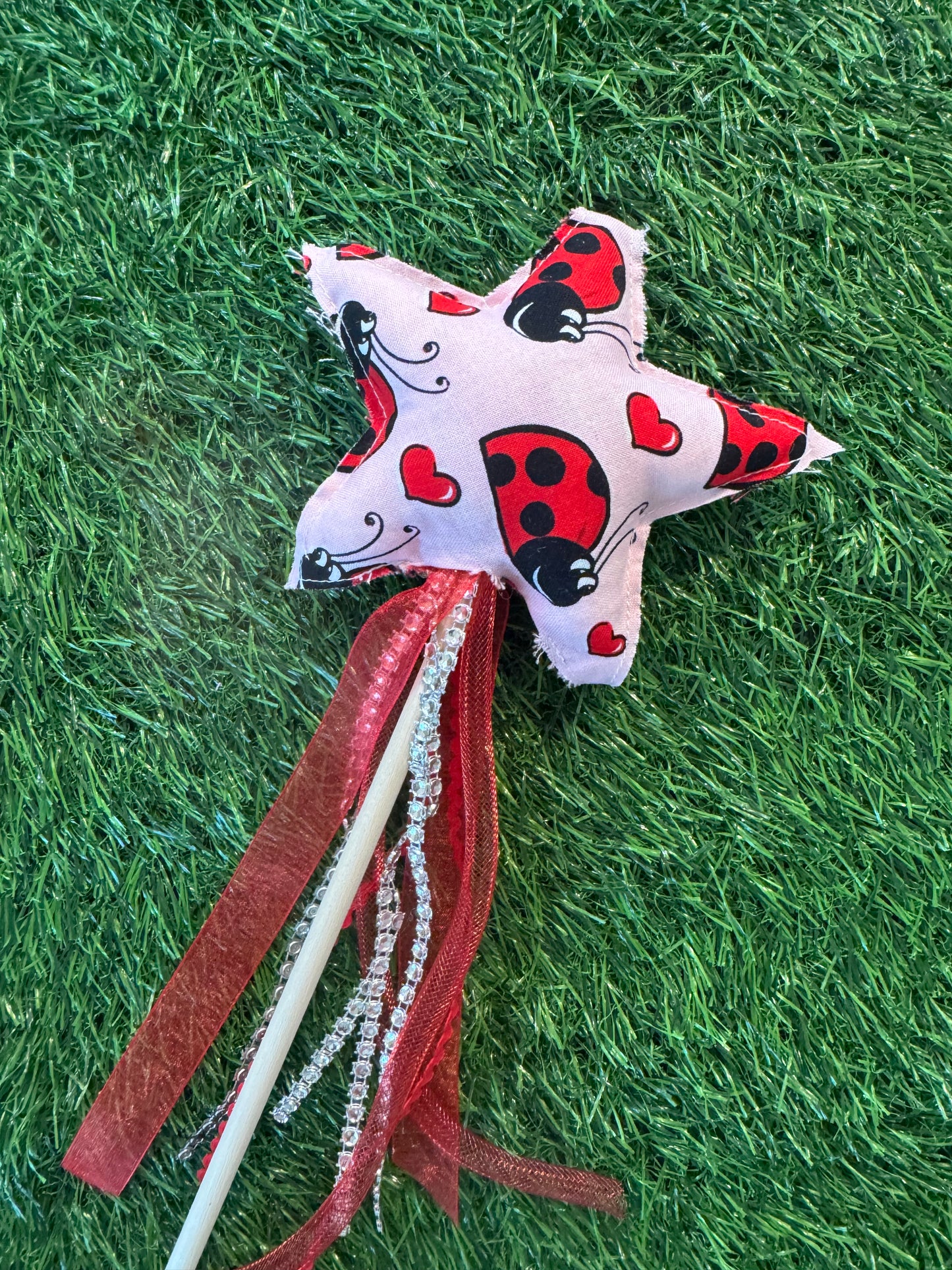 Ladybug - Magical Pretend Play Wand – Handmade Cotton Magic Wand for Kids – Imagination Play Toy