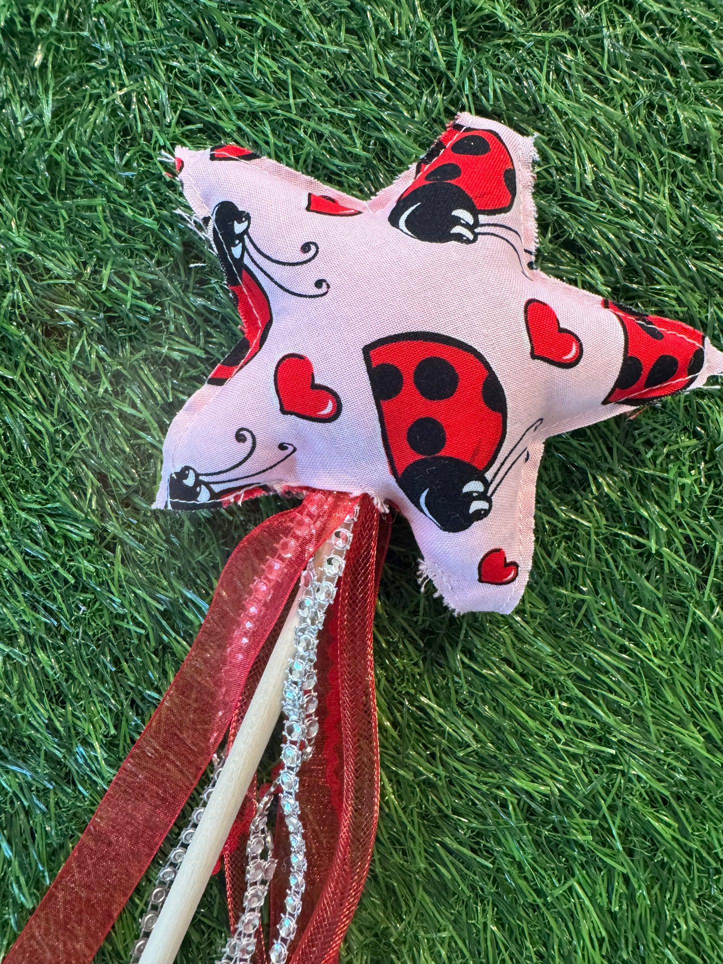 Ladybug - Magical Pretend Play Wand – Handmade Cotton Magic Wand for Kids – Imagination Play Toy