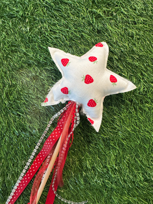 Strawberry - Magical Pretend Play Wand – Handmade Cotton Magic Wand for Kids – Imagination Play Toy