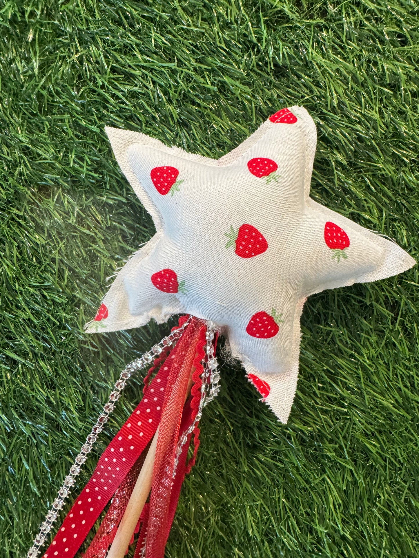 Strawberry - Magical Pretend Play Wand – Handmade Cotton Magic Wand for Kids – Imagination Play Toy