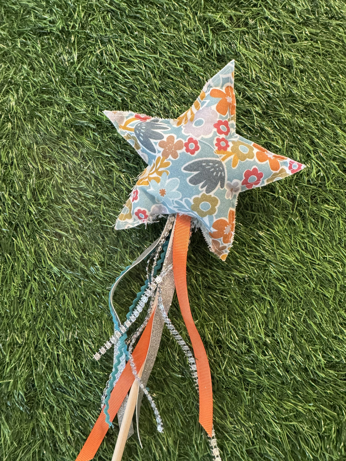 Retro Floral - Magical Pretend Play Wand – Handmade Cotton Magic Wand for Kids – Imagination Play Toy