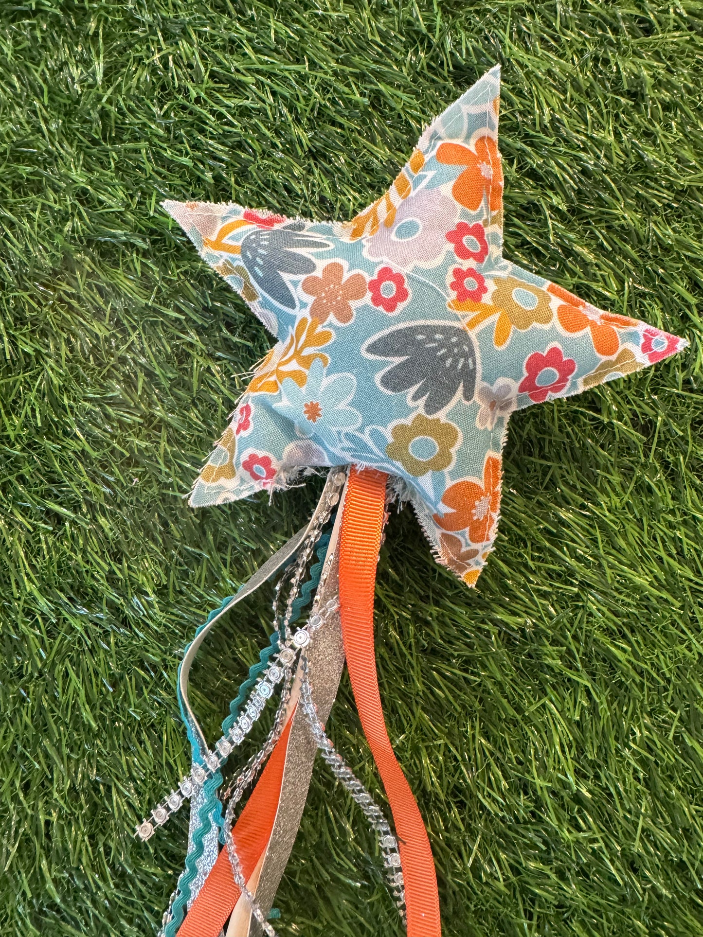 Retro Floral - Magical Pretend Play Wand – Handmade Cotton Magic Wand for Kids – Imagination Play Toy