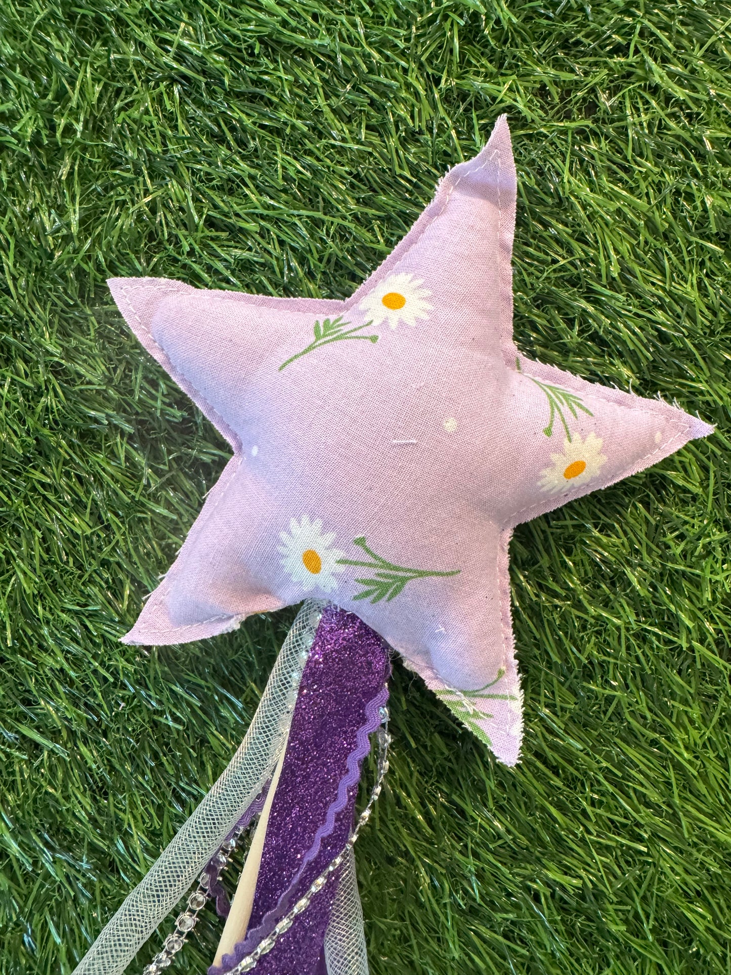 Purple Daisy - Magical Pretend Play Wand – Handmade Cotton Magic Wand for Kids – Imagination Play Toy