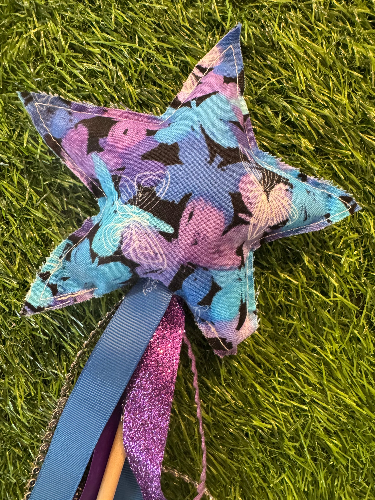 Blue Butterflies - Magical Pretend Play Wand – Handmade Cotton Magic Wand for Kids – Imagination Play Toy