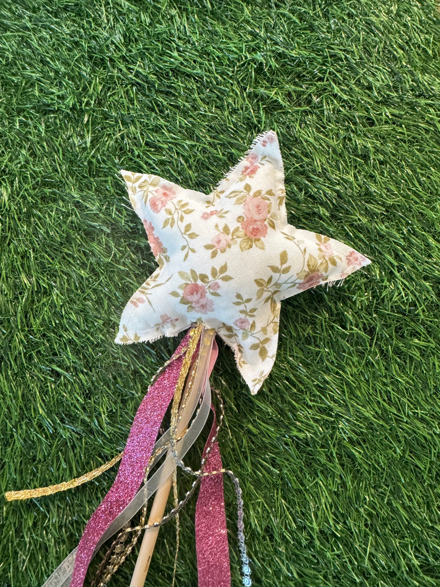 Vintage Floral - Magical Pretend Play Wand – Handmade Cotton Magic Wand for Kids – Imagination Play Toy