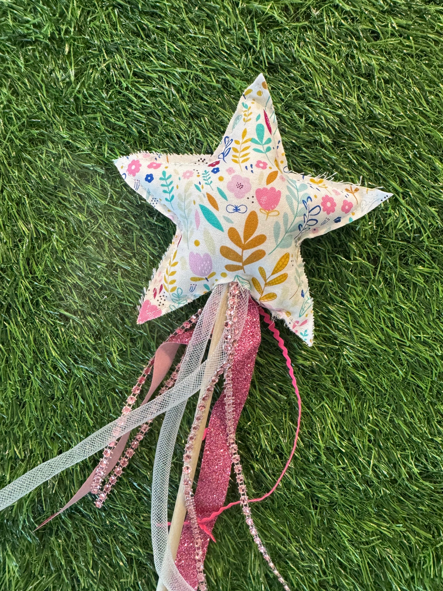Fantasy Floral - Magical Pretend Play Wand – Handmade Cotton Magic Wand for Kids – Imagination Play Toy