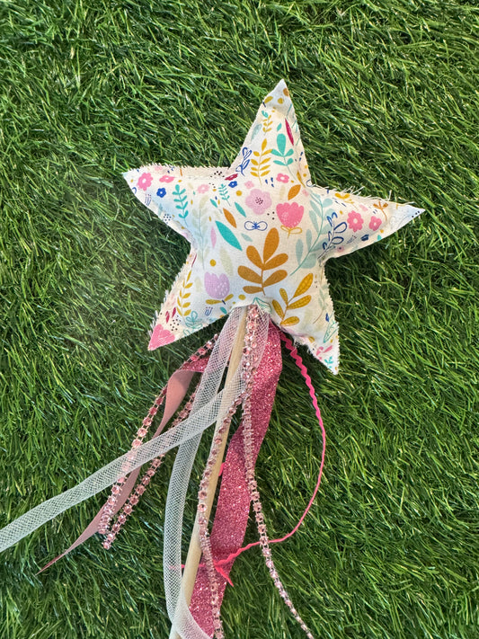 Fantasy Floral - Magical Pretend Play Wand – Handmade Cotton Magic Wand for Kids – Imagination Play Toy