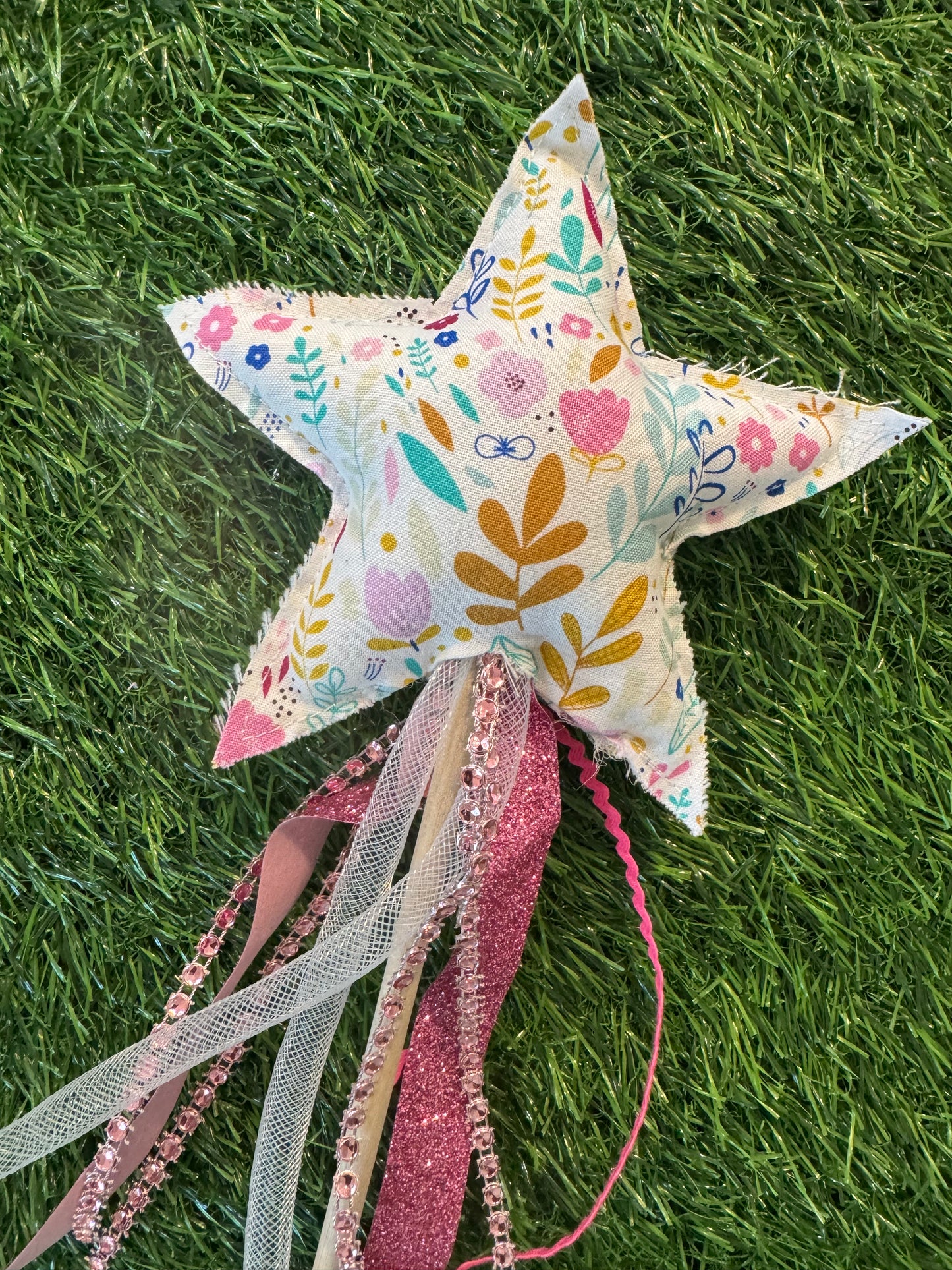 Fantasy Floral - Magical Pretend Play Wand – Handmade Cotton Magic Wand for Kids – Imagination Play Toy