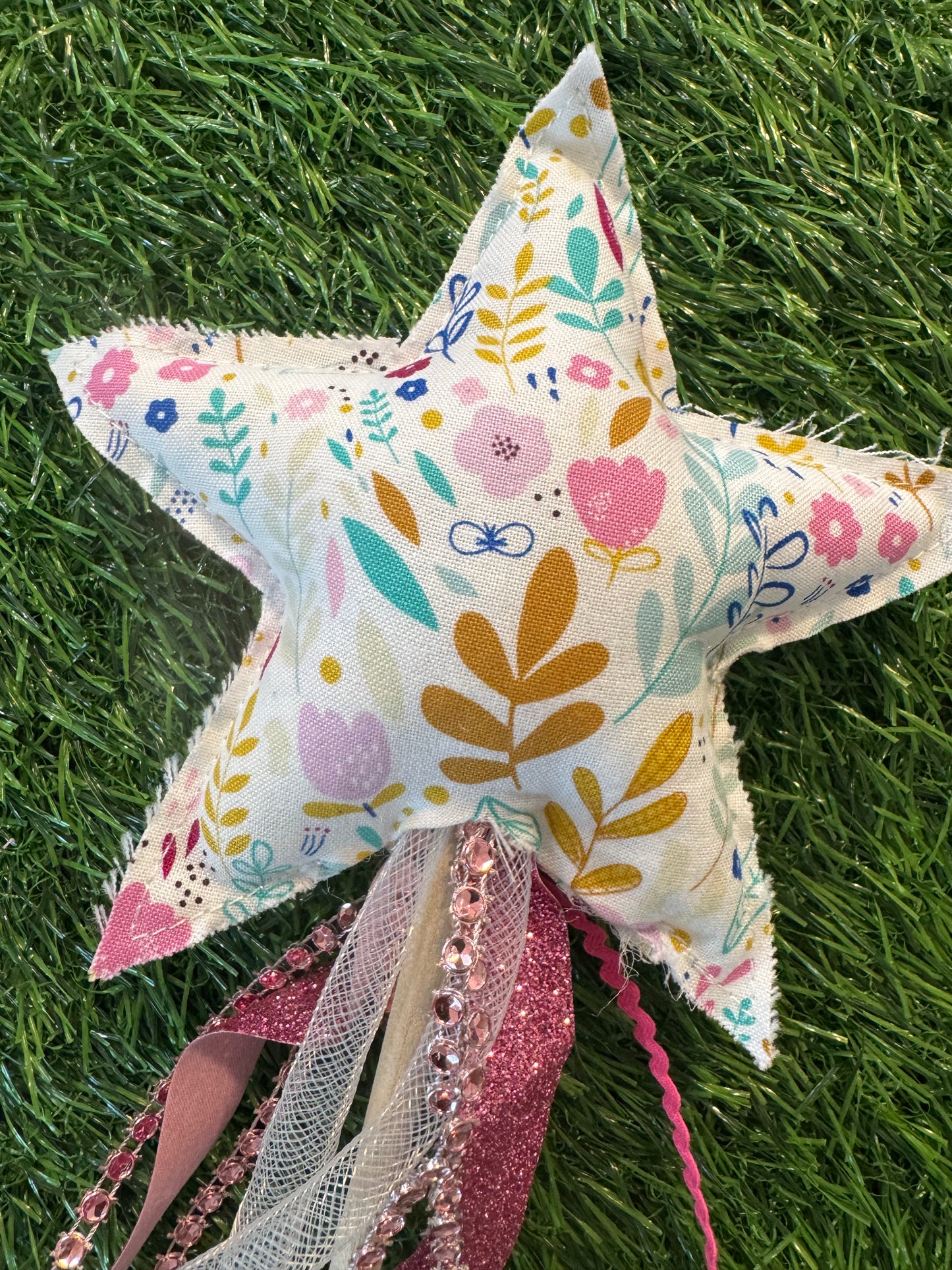 Fantasy Floral - Magical Pretend Play Wand – Handmade Cotton Magic Wand for Kids – Imagination Play Toy
