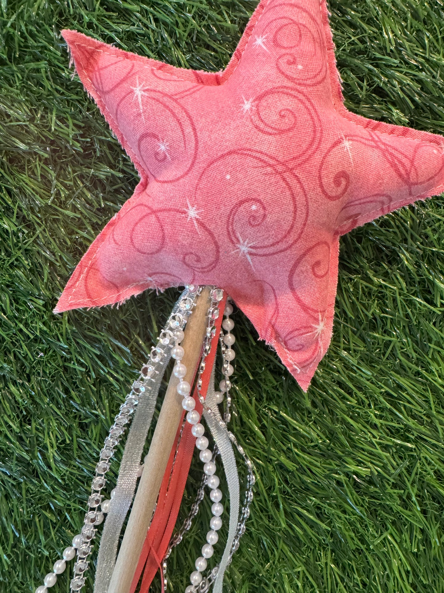 Pink Swirls - Magical Pretend Play Wand – Handmade Cotton Magic Wand for Kids – Imagination Play Toy