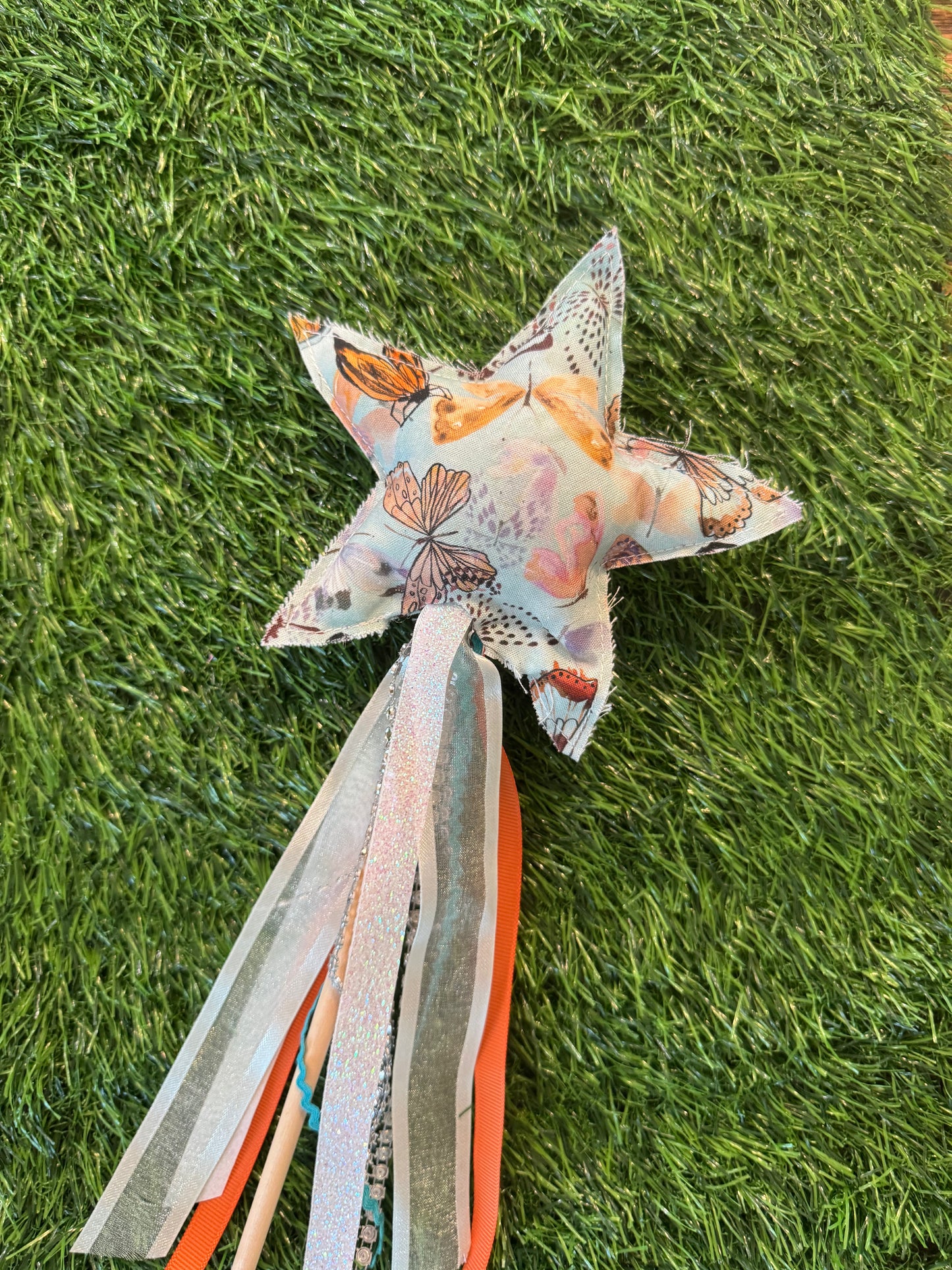 Colorful Butterflies - Magical Pretend Play Wand – Handmade Cotton Magic Wand for Kids – Imagination Play Toy