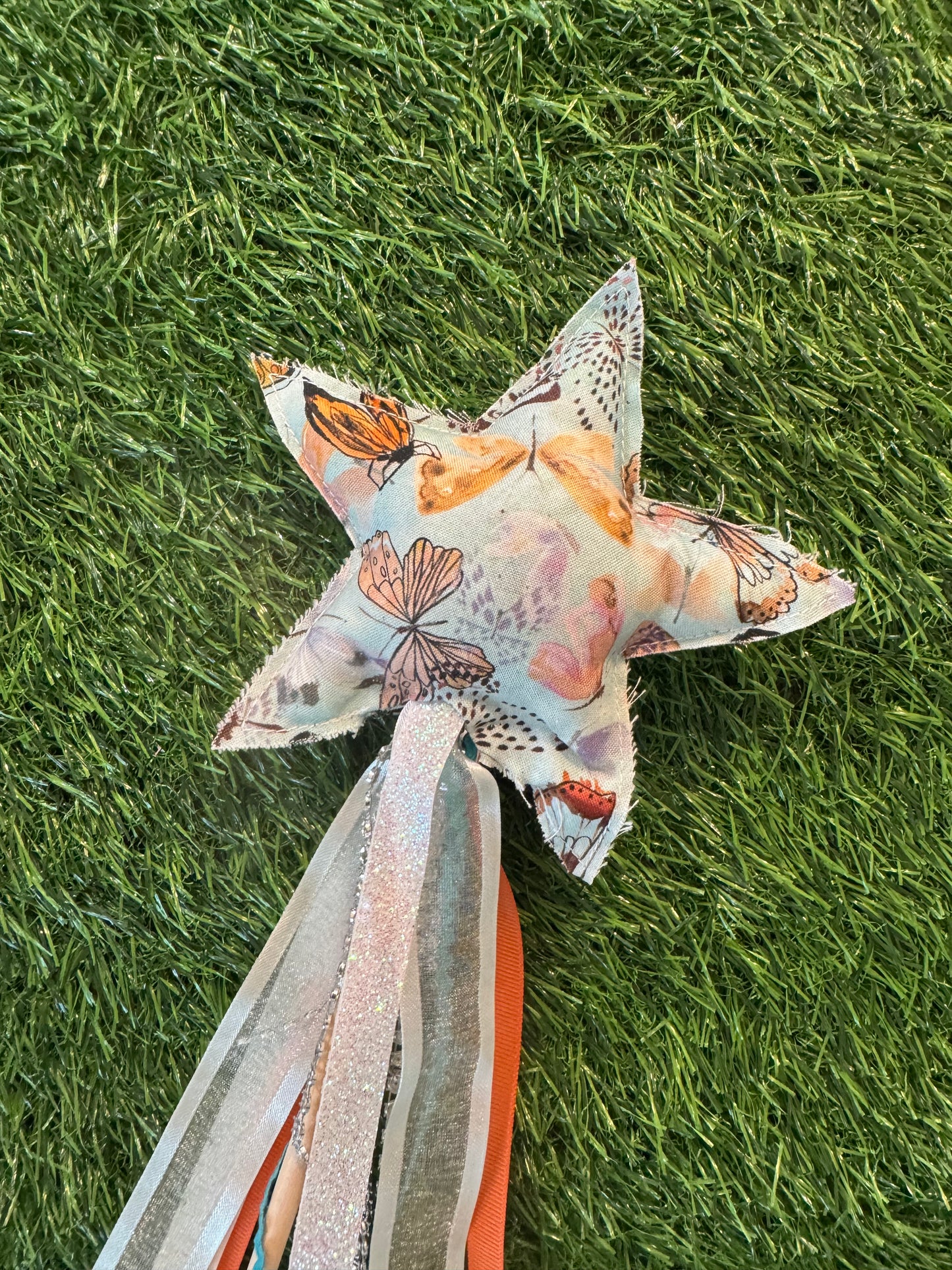 Colorful Butterflies - Magical Pretend Play Wand – Handmade Cotton Magic Wand for Kids – Imagination Play Toy
