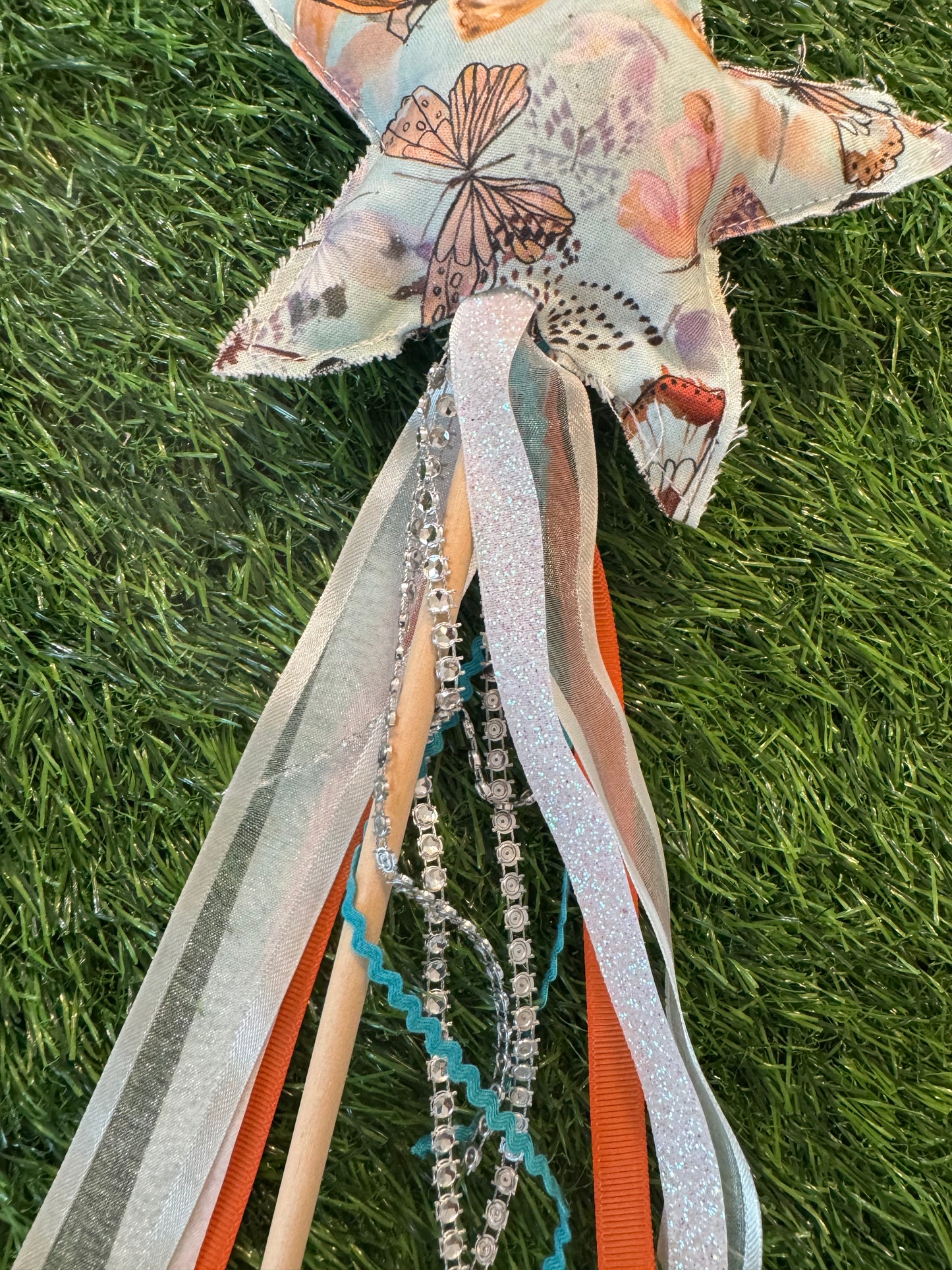 Colorful Butterflies - Magical Pretend Play Wand – Handmade Cotton Magic Wand for Kids – Imagination Play Toy