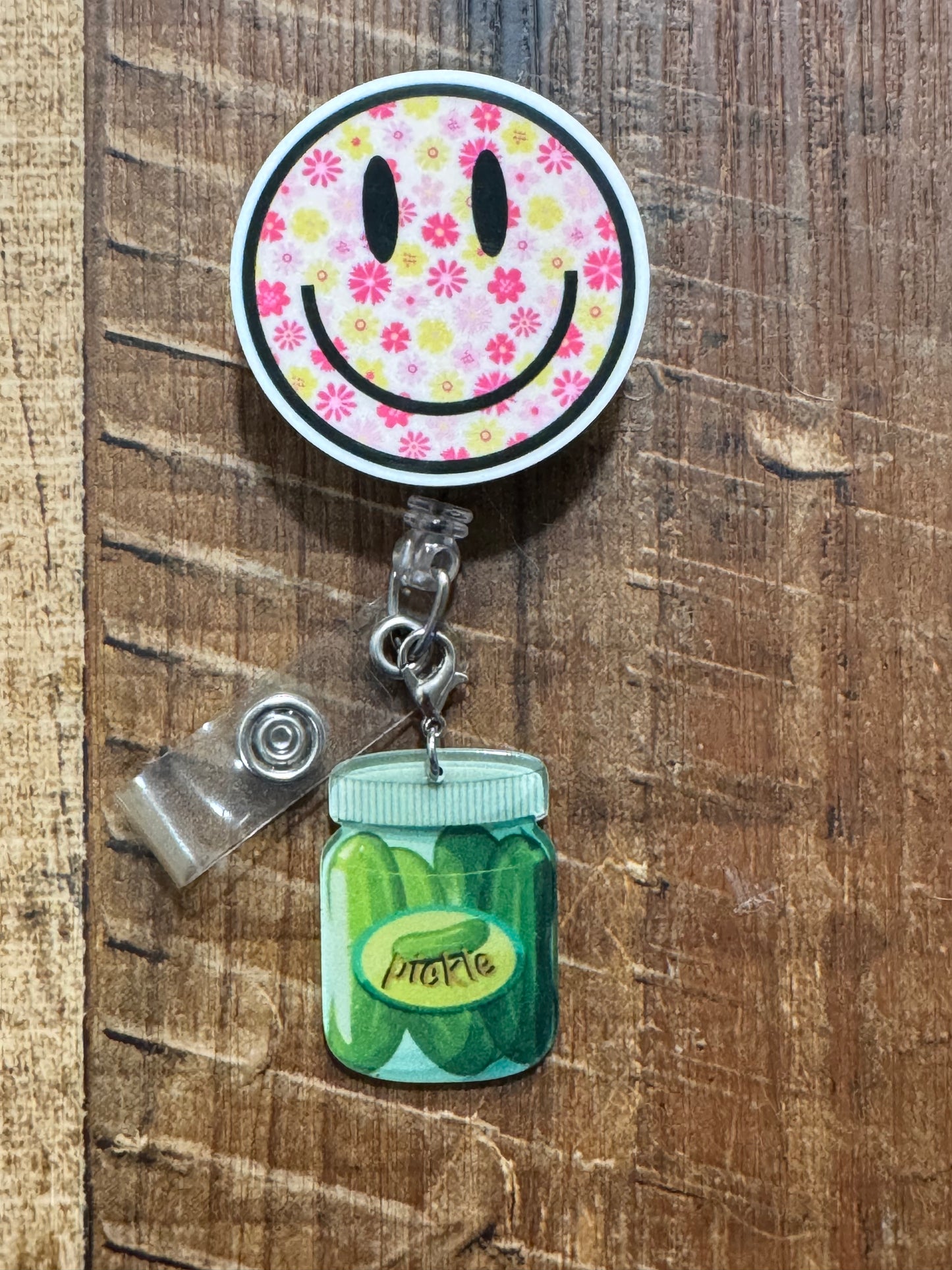 "Kind of a Big Dill" Pickle Badge Reel Charm - Sarcastic Work Accessory for Nurses & Teachers - Funny Foodie Lanyard Flair - Dill With It ID Holder Charm