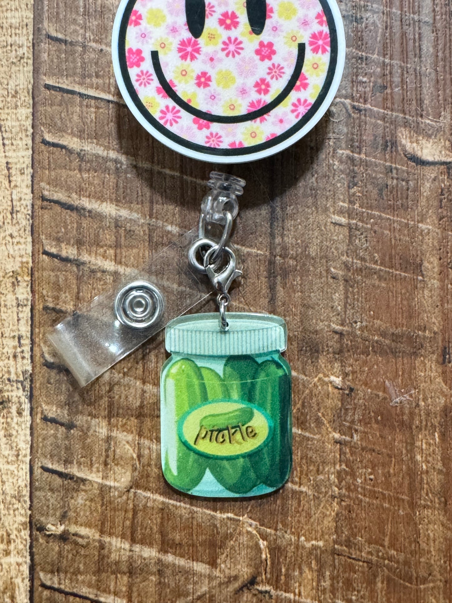 "Kind of a Big Dill" Pickle Badge Reel Charm - Sarcastic Work Accessory for Nurses & Teachers - Funny Foodie Lanyard Flair - Dill With It ID Holder Charm