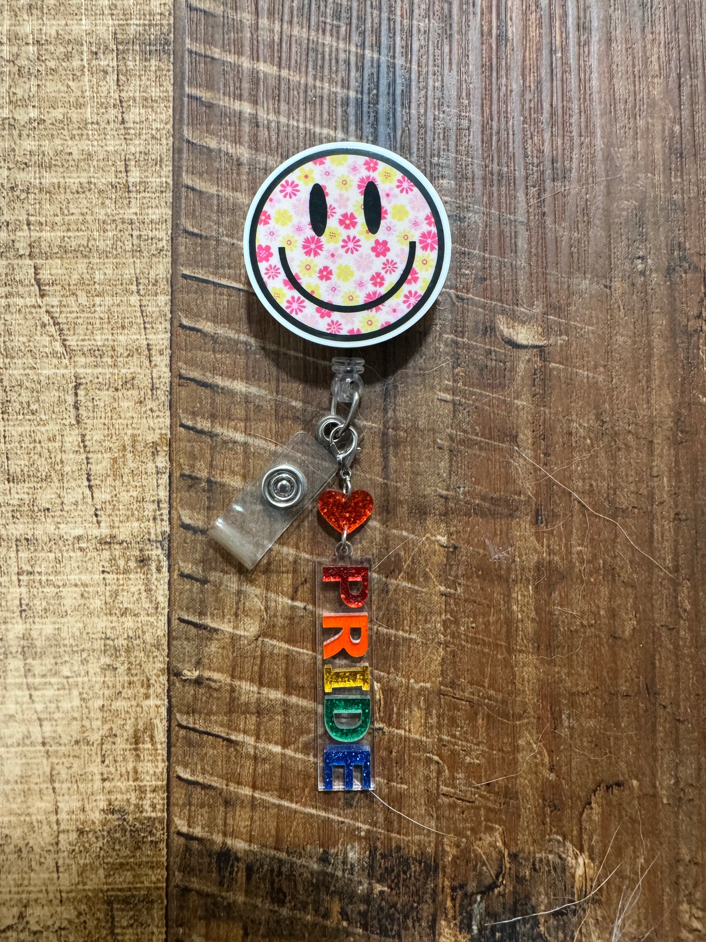 Colorful Pride Month Badge Reel Charm - LGBTQ+ Identity Gift for Coworkers - Rainbow Progress Flag Accessory - Vibrant Celebration Charm for ID Holders