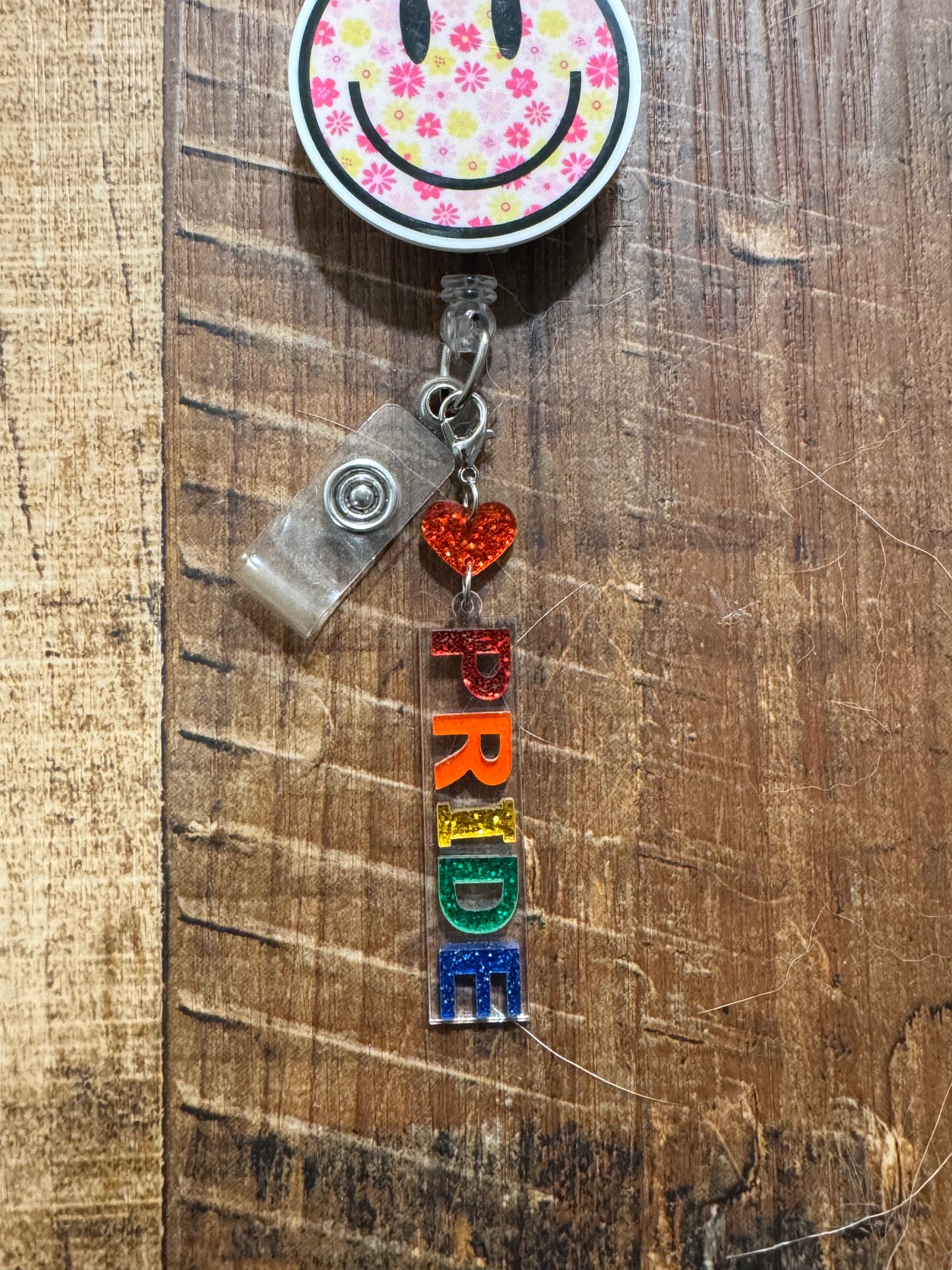 Colorful Pride Month Badge Reel Charm - LGBTQ+ Identity Gift for Coworkers - Rainbow Progress Flag Accessory - Vibrant Celebration Charm for ID Holders