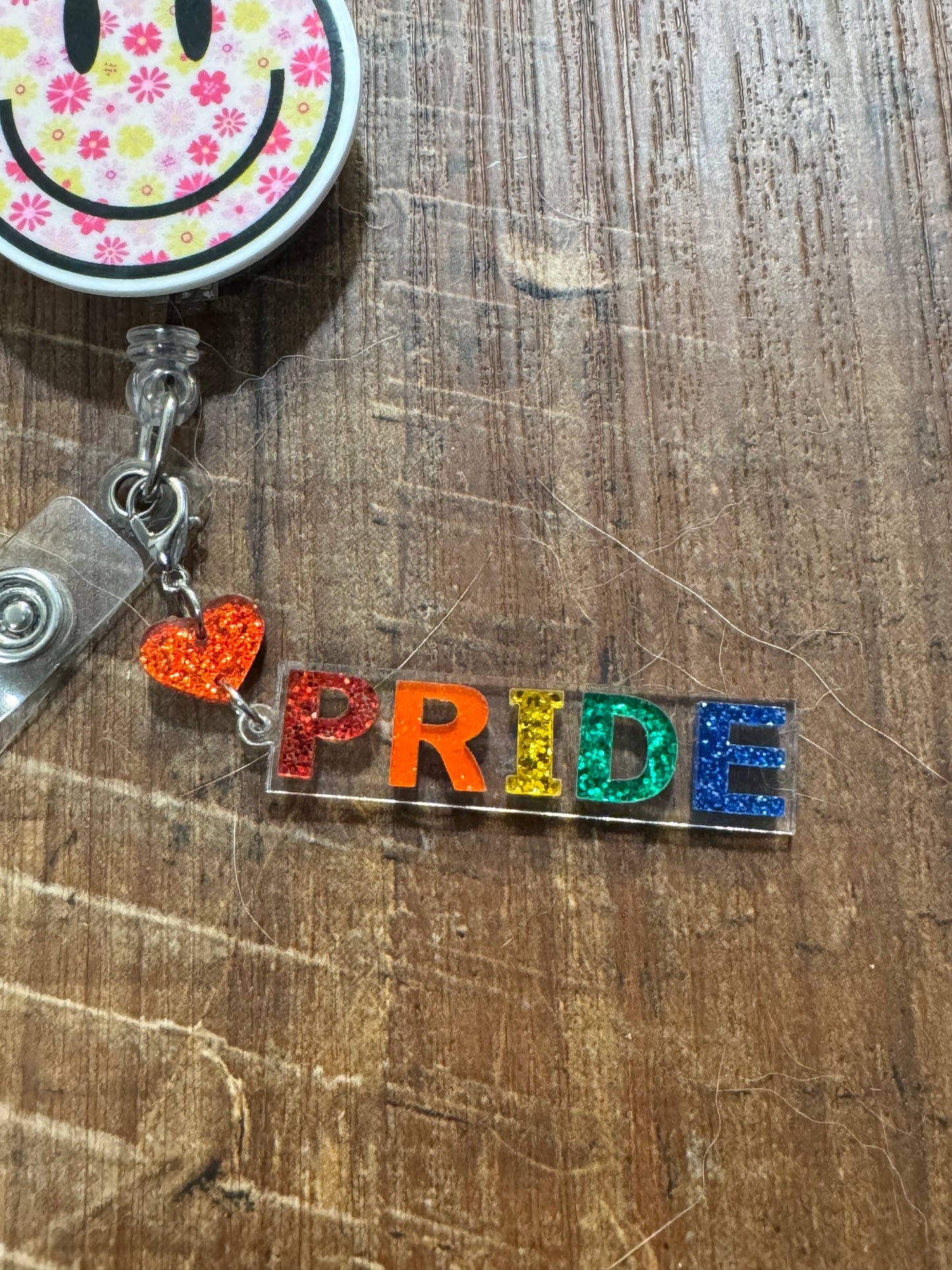 Colorful Pride Month Badge Reel Charm - LGBTQ+ Identity Gift for Coworkers - Rainbow Progress Flag Accessory - Vibrant Celebration Charm for ID Holders