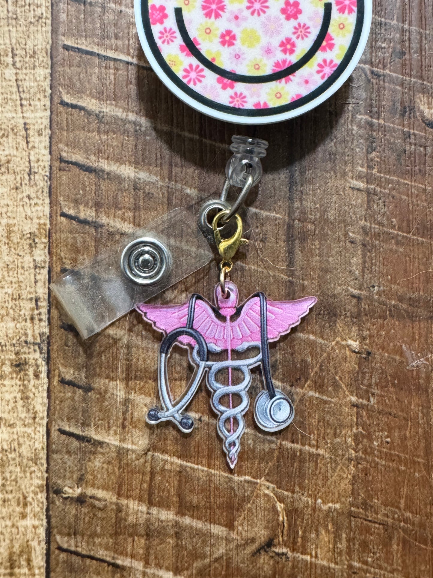 "The Heart of Medicine" Caduceus & Stethoscope Badge Charm - Nursing & Medical School Graduation Gift - Professional ID Flair for Doctors & RNs - White Coat Accessory