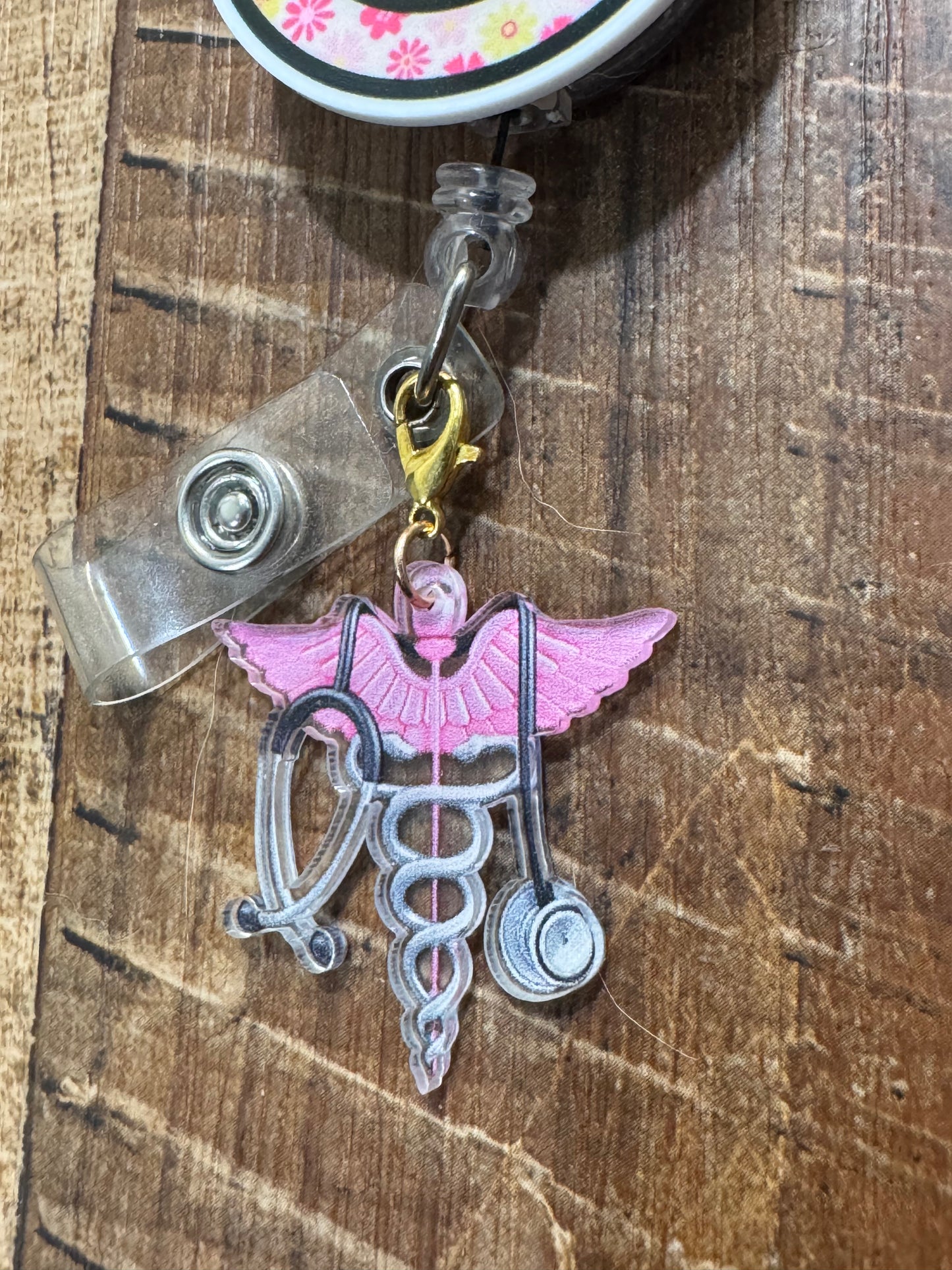 "The Heart of Medicine" Caduceus & Stethoscope Badge Charm - Nursing & Medical School Graduation Gift - Professional ID Flair for Doctors & RNs - White Coat Accessory