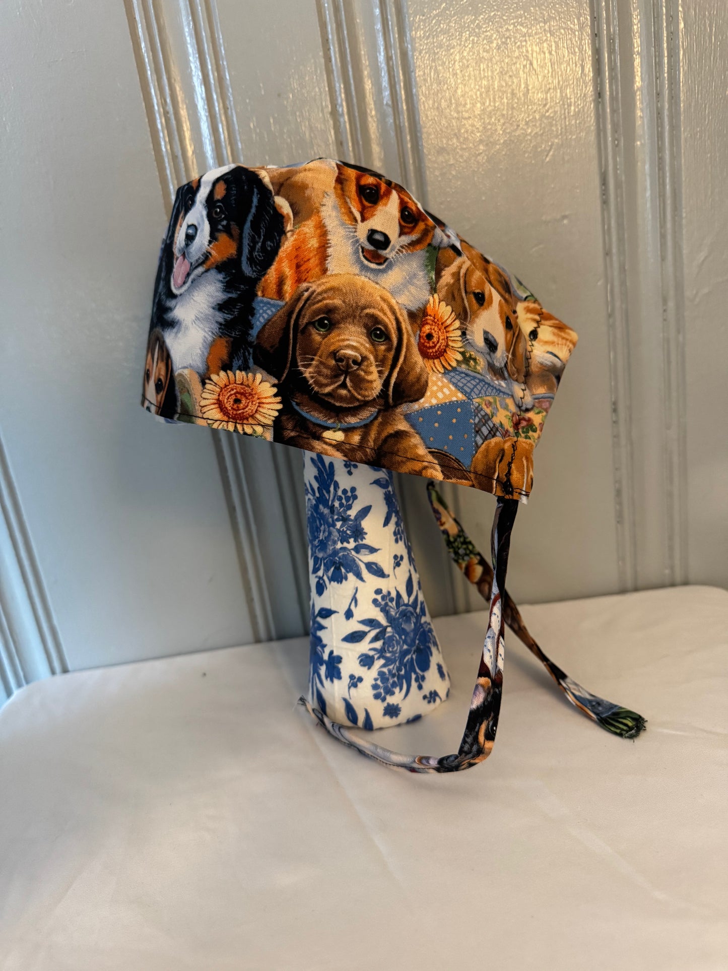 Dog Lover Scrub Cap – Fun Tie-Back Surgical Hat – Adjustable Tie - Back Surgical Hat - Scrub Cap