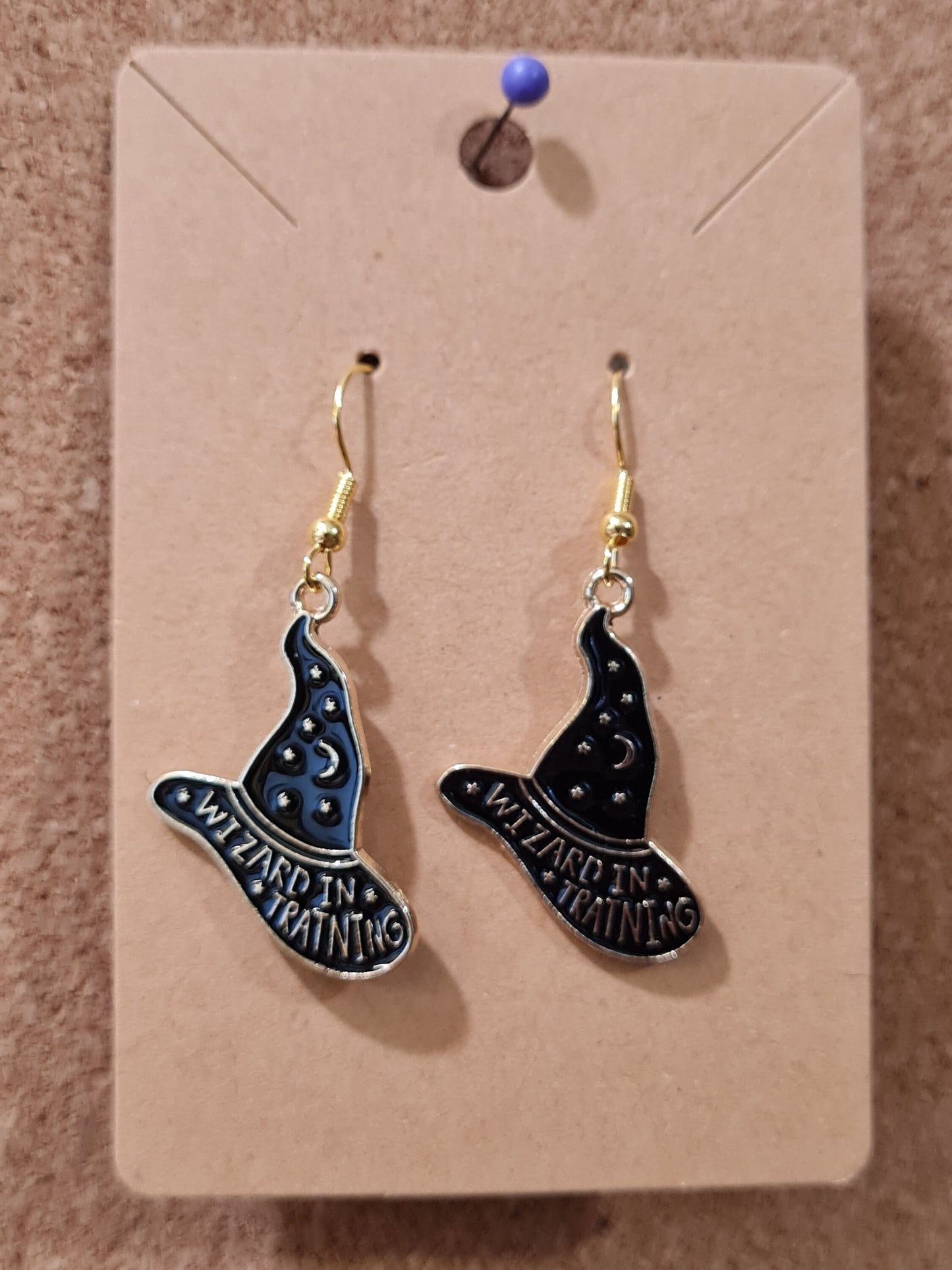Wizard In Training Earrings ~ Wizard Hat ~ Stainless Fish Hook Posts