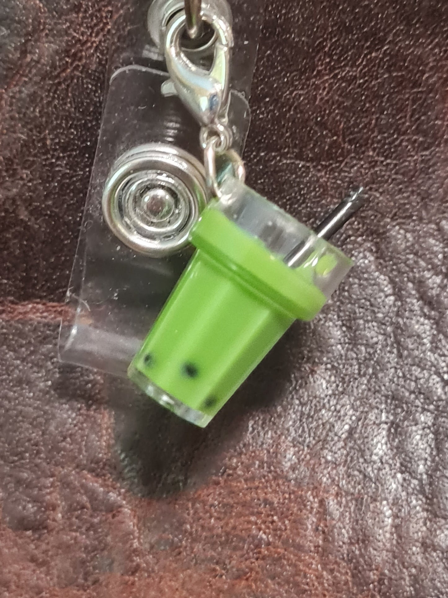 Boba Tea ~ ID Badge Reel Charm ~ Bubble Tea ~ Bubble Milk Tea ~ Custom Made Charms ~ Badge Buddy ~ Badge Accessories