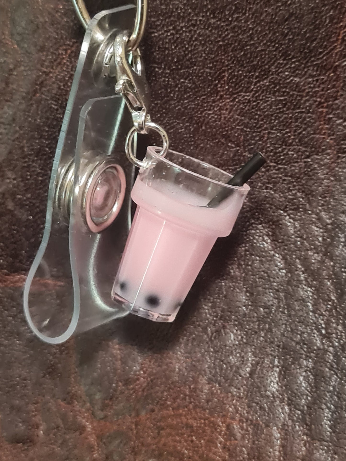 Boba Tea ~ ID Badge Reel Charm ~ Bubble Tea ~ Bubble Milk Tea ~ Custom Made Charms ~ Badge Buddy ~ Badge Accessories