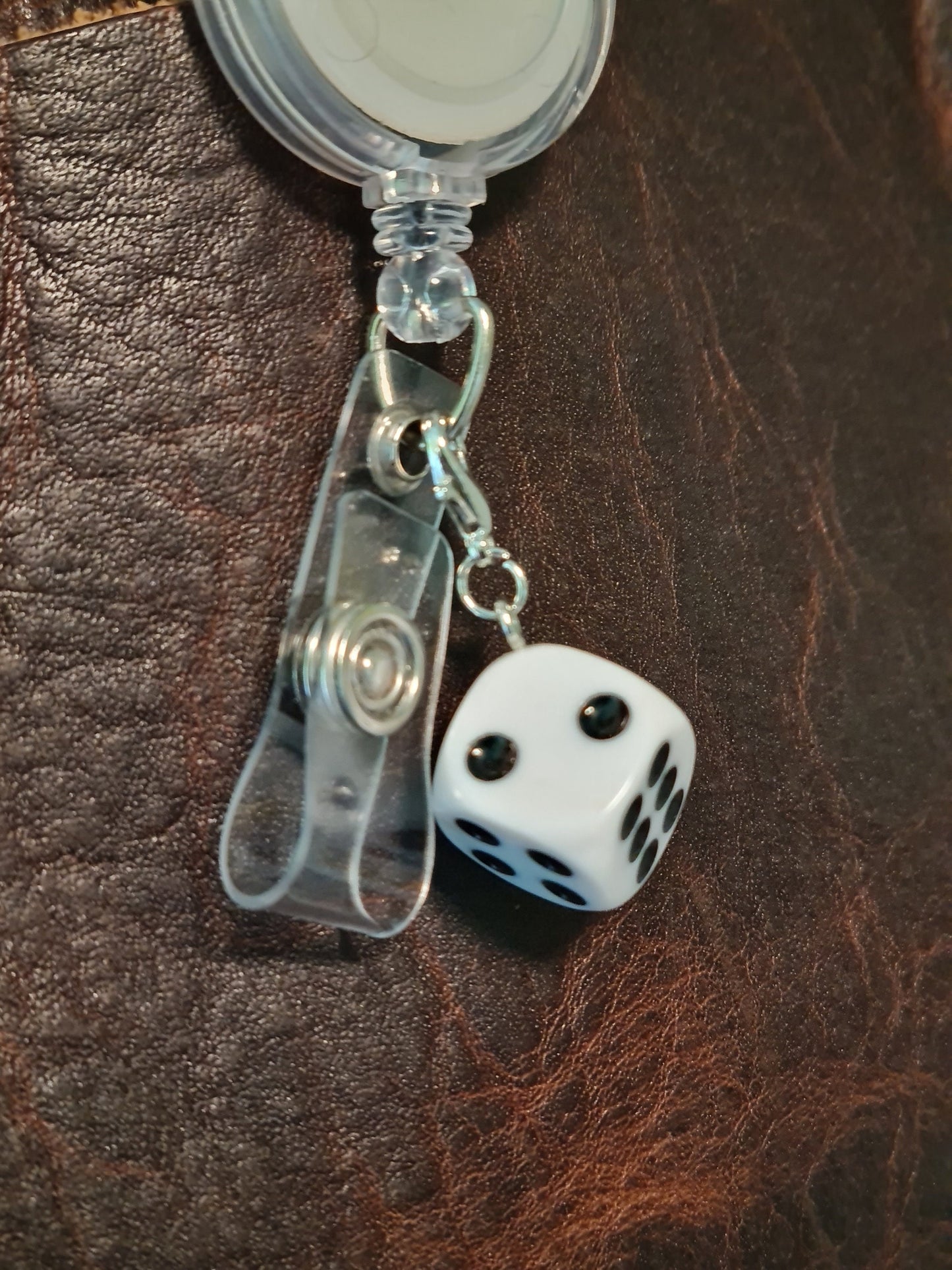 Dice ~ ID Badge Reel Charm ~ Lucky Dice ~ Custom Made Charms ~ Badge Buddy ~ Badge Accessories